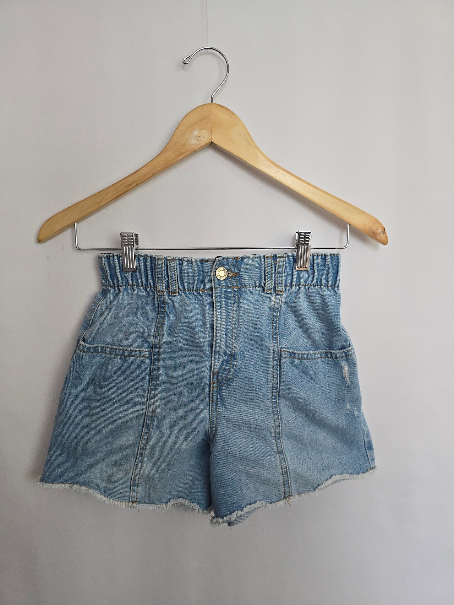 Zara Paperbag Waist Denim Shorts • 11-12 years