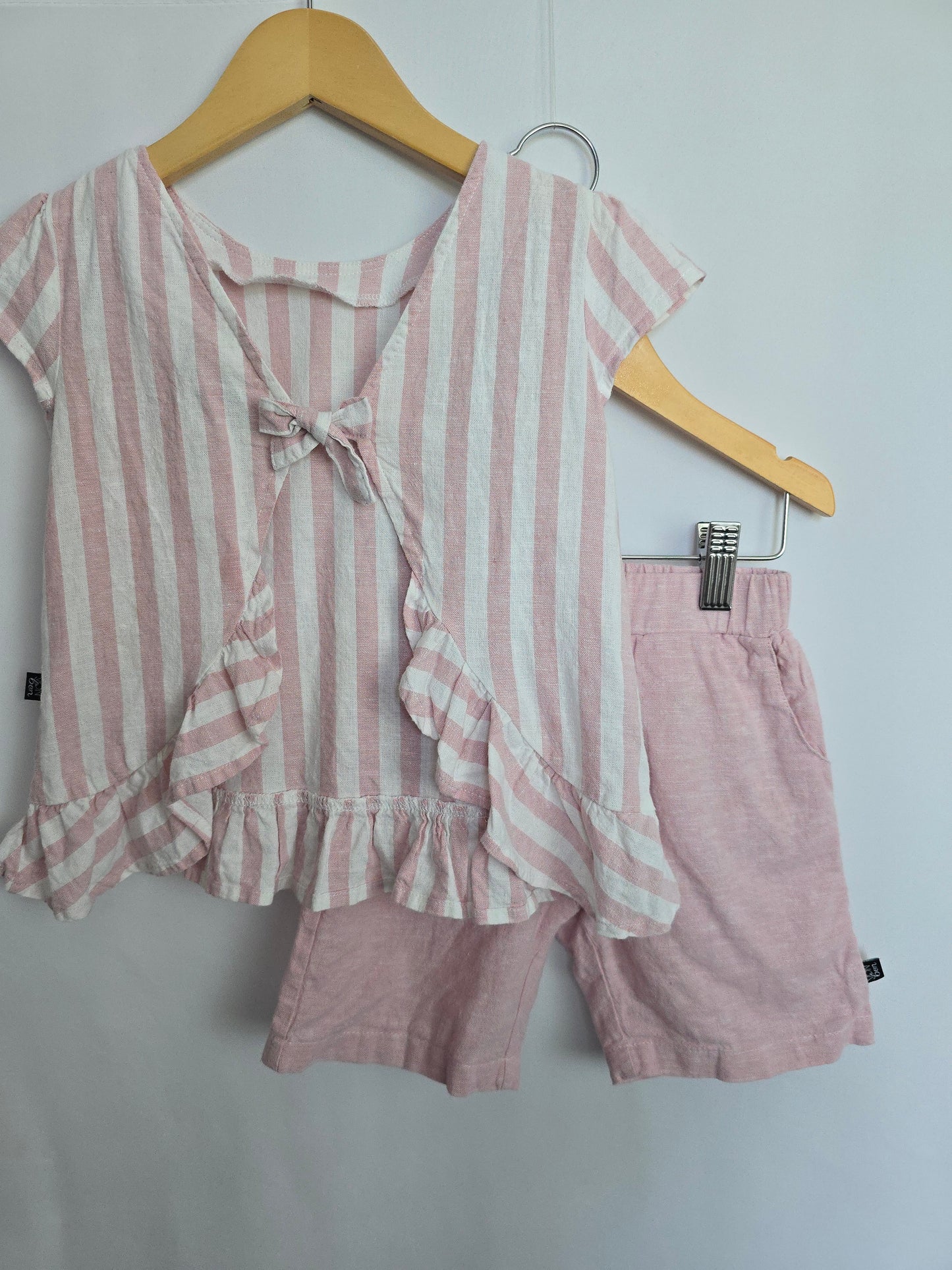 Vonbon Pink Hemp Tank & Shorts Set • 3 years