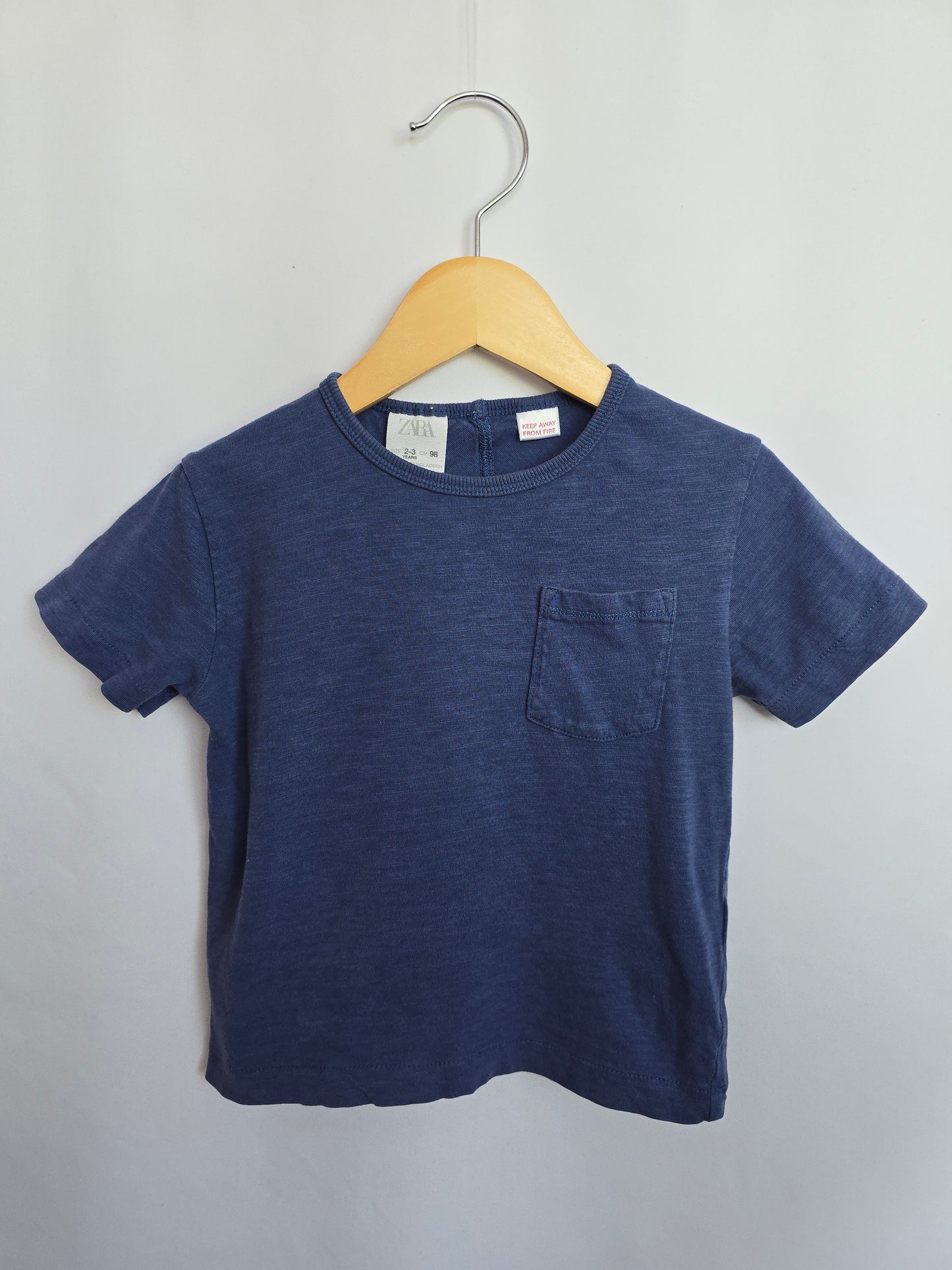 Zara Blue Basic Tee • 2-3 years