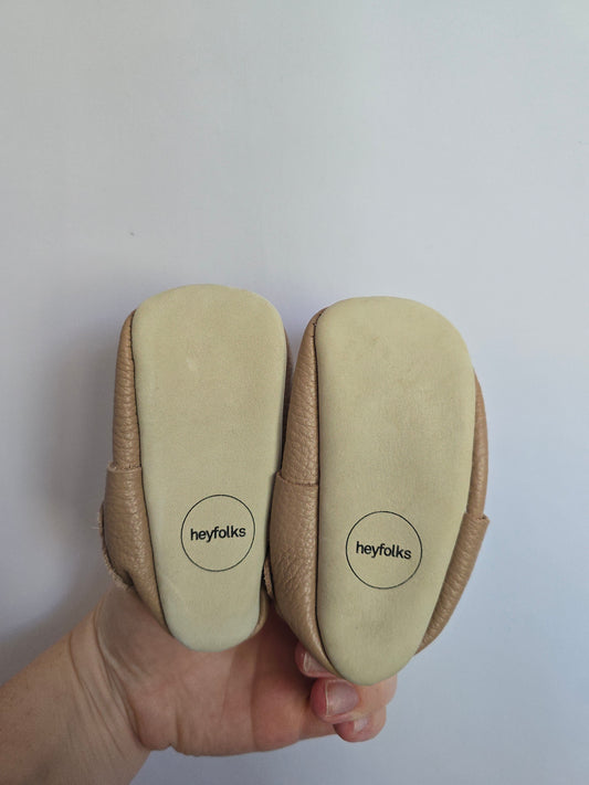 Hey Folks Dusty Blush Scalloped Soft Sole Shoe • 3C