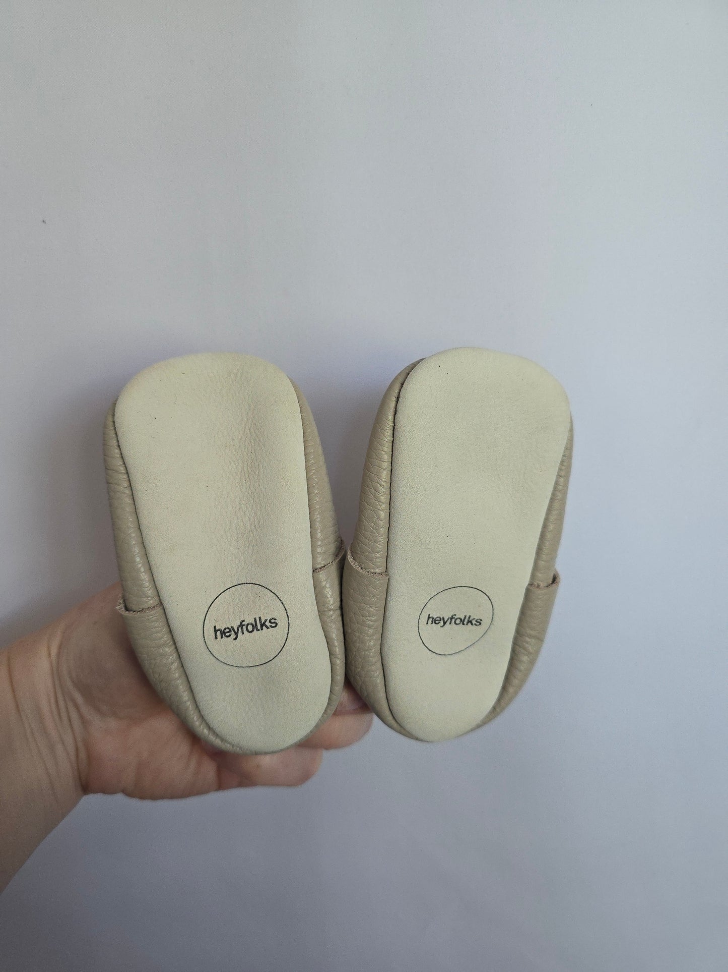 Hey Folks Light Grey Mary Jane Soft Sole Shoe • 3C