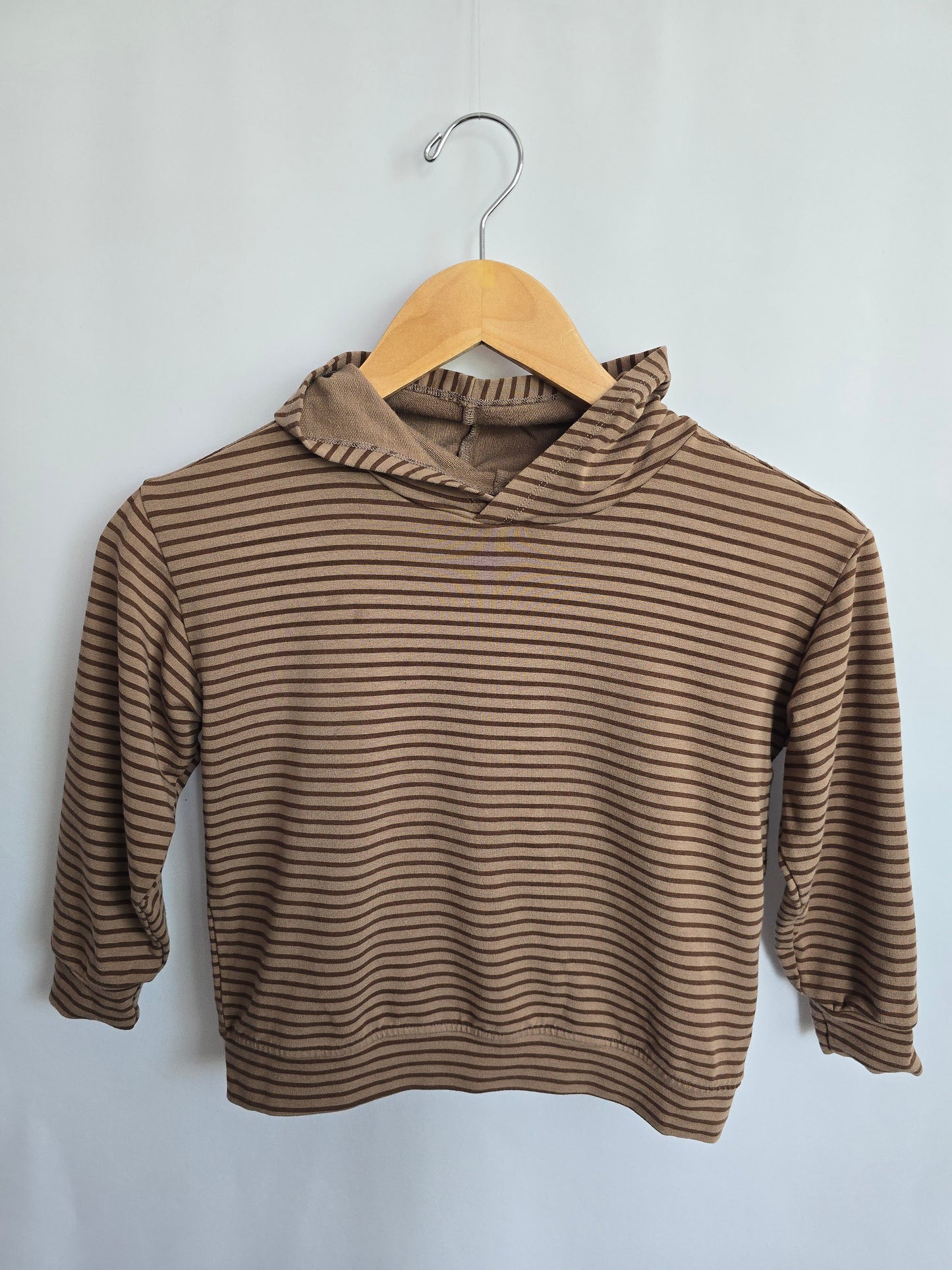 Jax & Lennon Mocha Stripe Relaxed Hoodie • 4-5 years