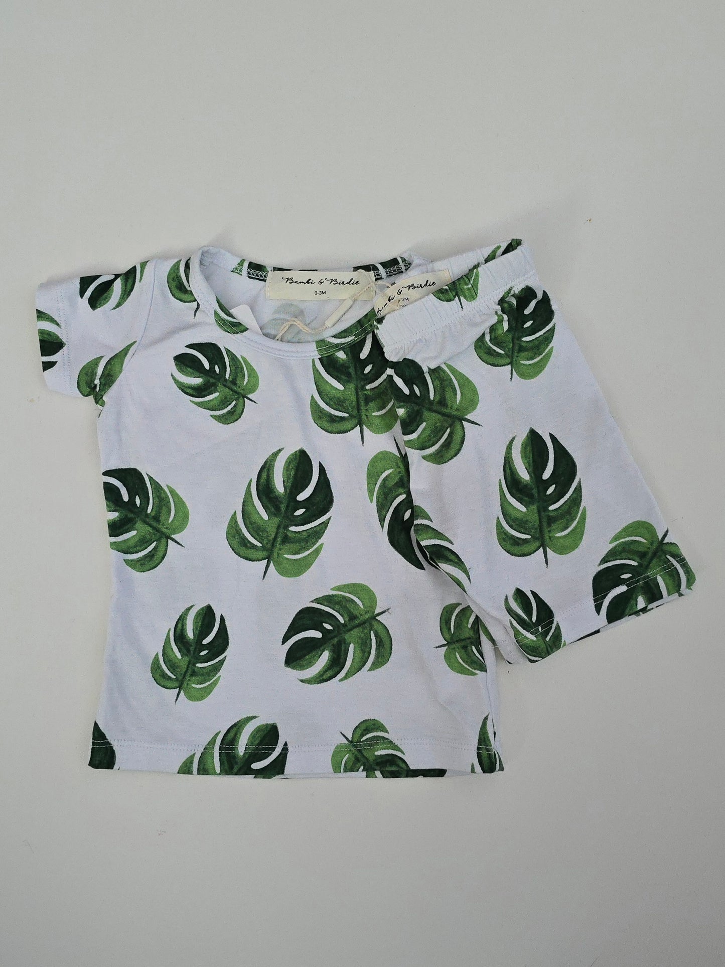 NEW Bambi & Birdie Monstera Pajama Set • 0-6 months