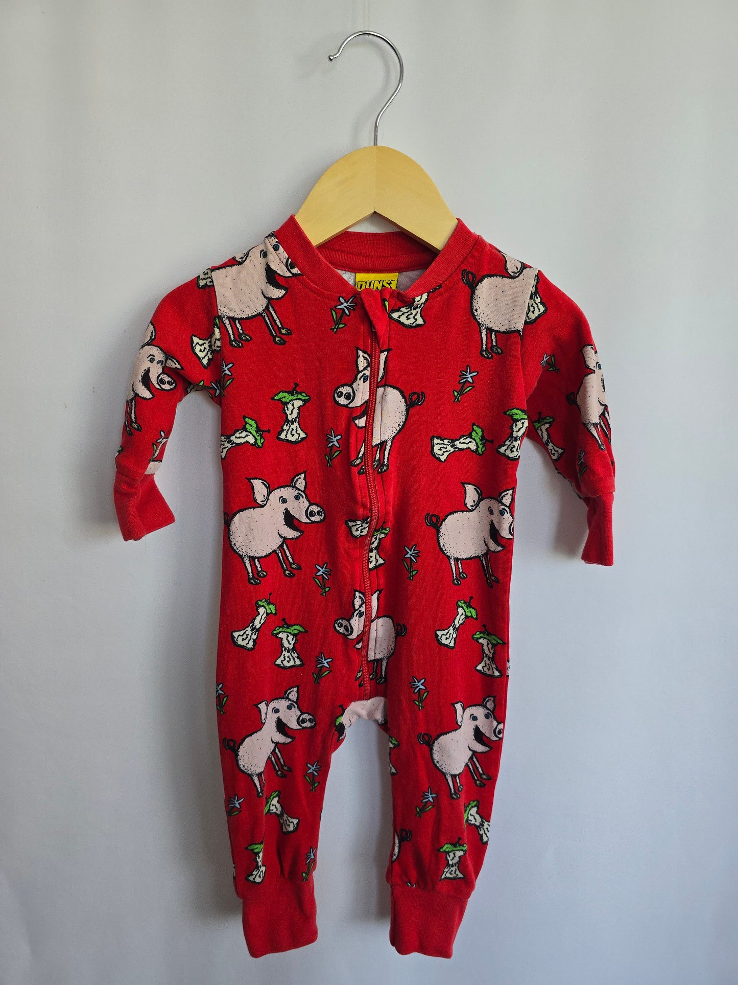 Duns Nordic Pig Zip Romper • 3-6 months