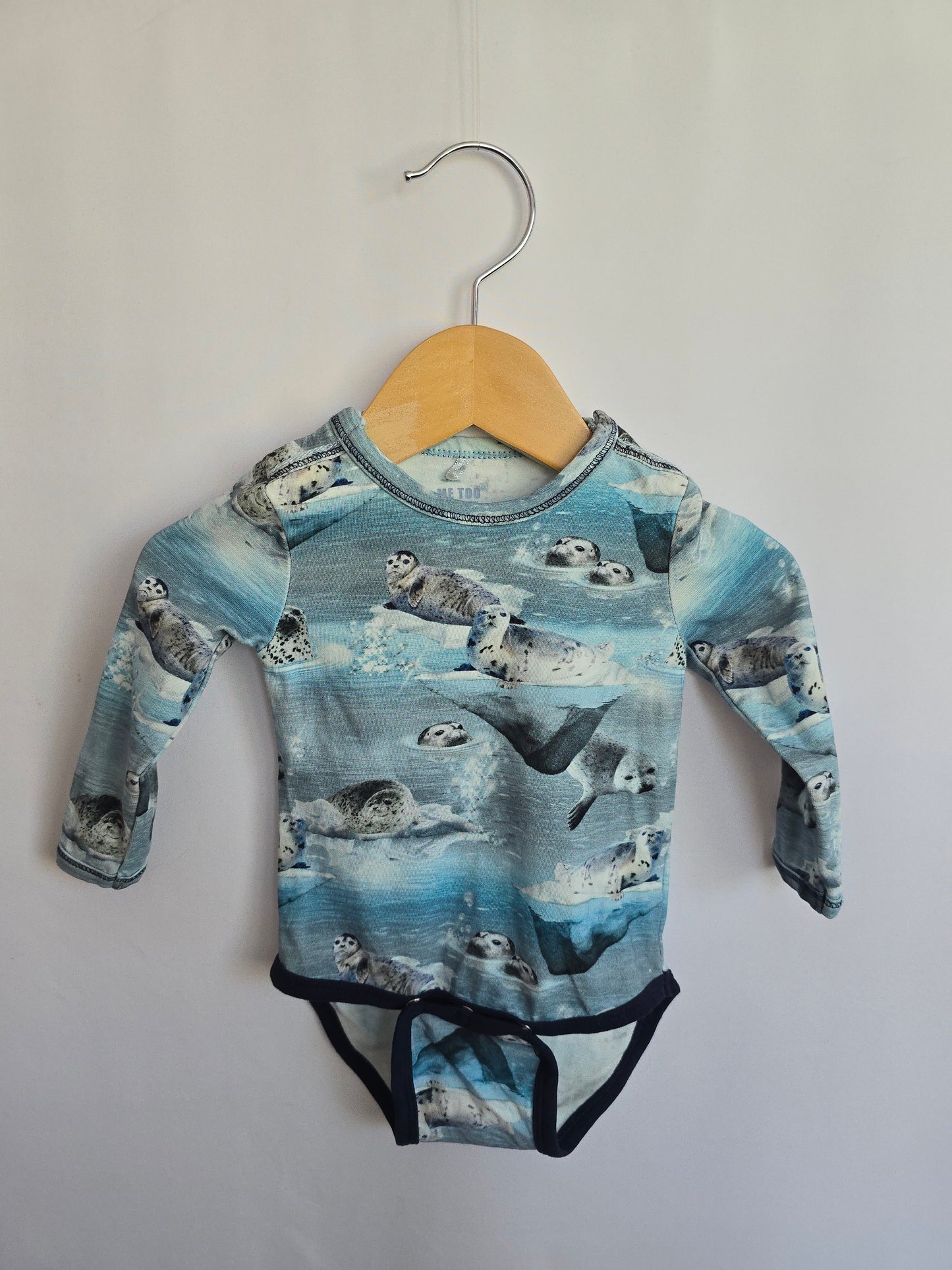 Me Too Organic Cotton Seals Bodysuit • 0-3 months