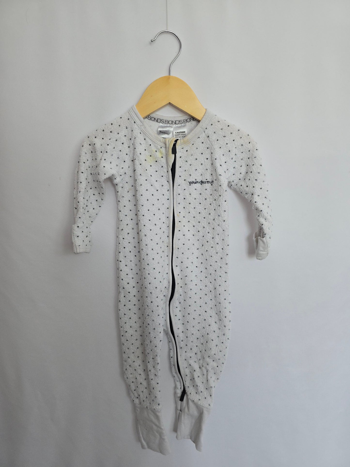 PLAY Bonds Wondersuit White Terry Polksdot • 6-12 months