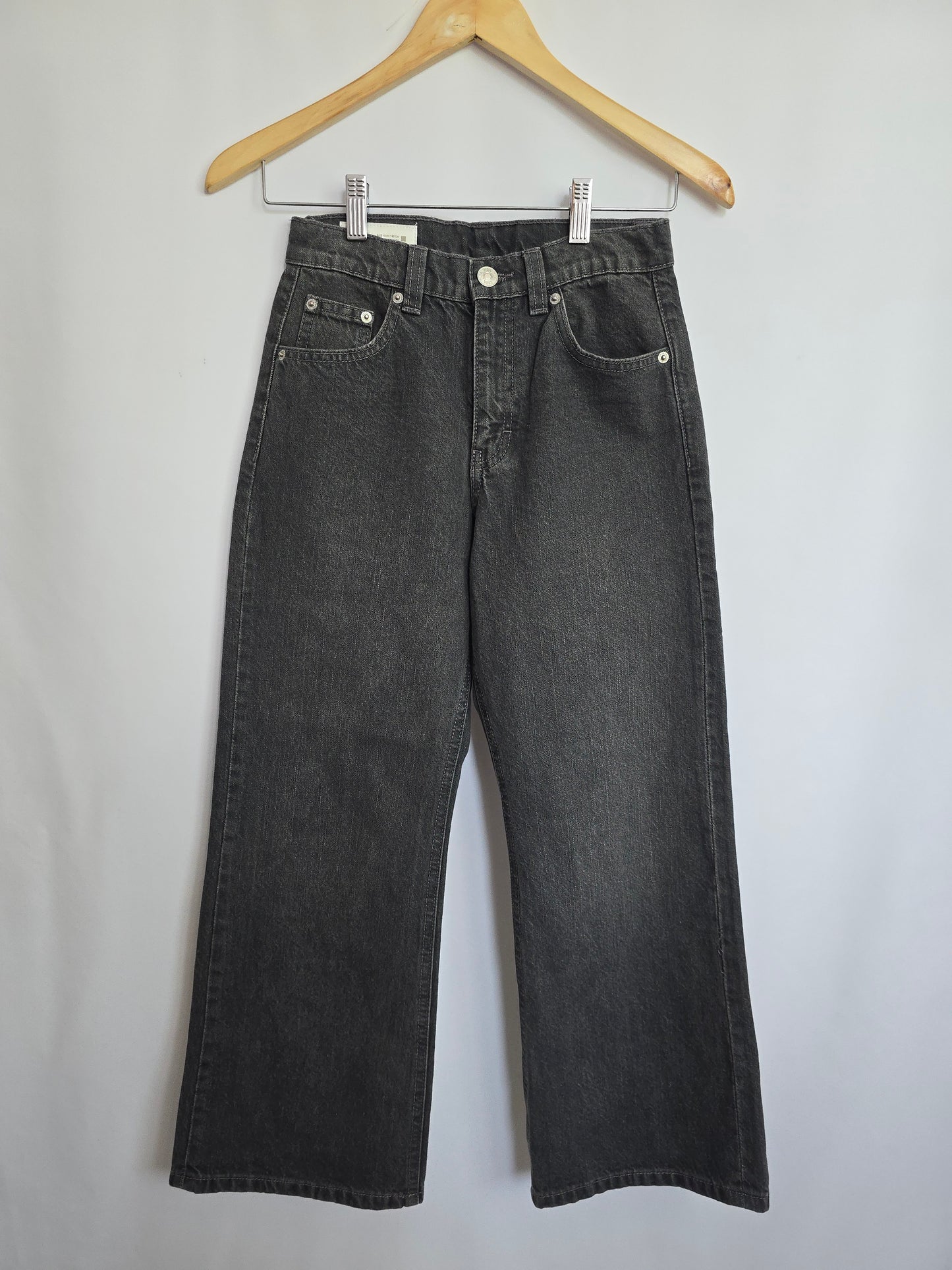 Zara Dark Grey Denim Wide Leg • 9-10 years
