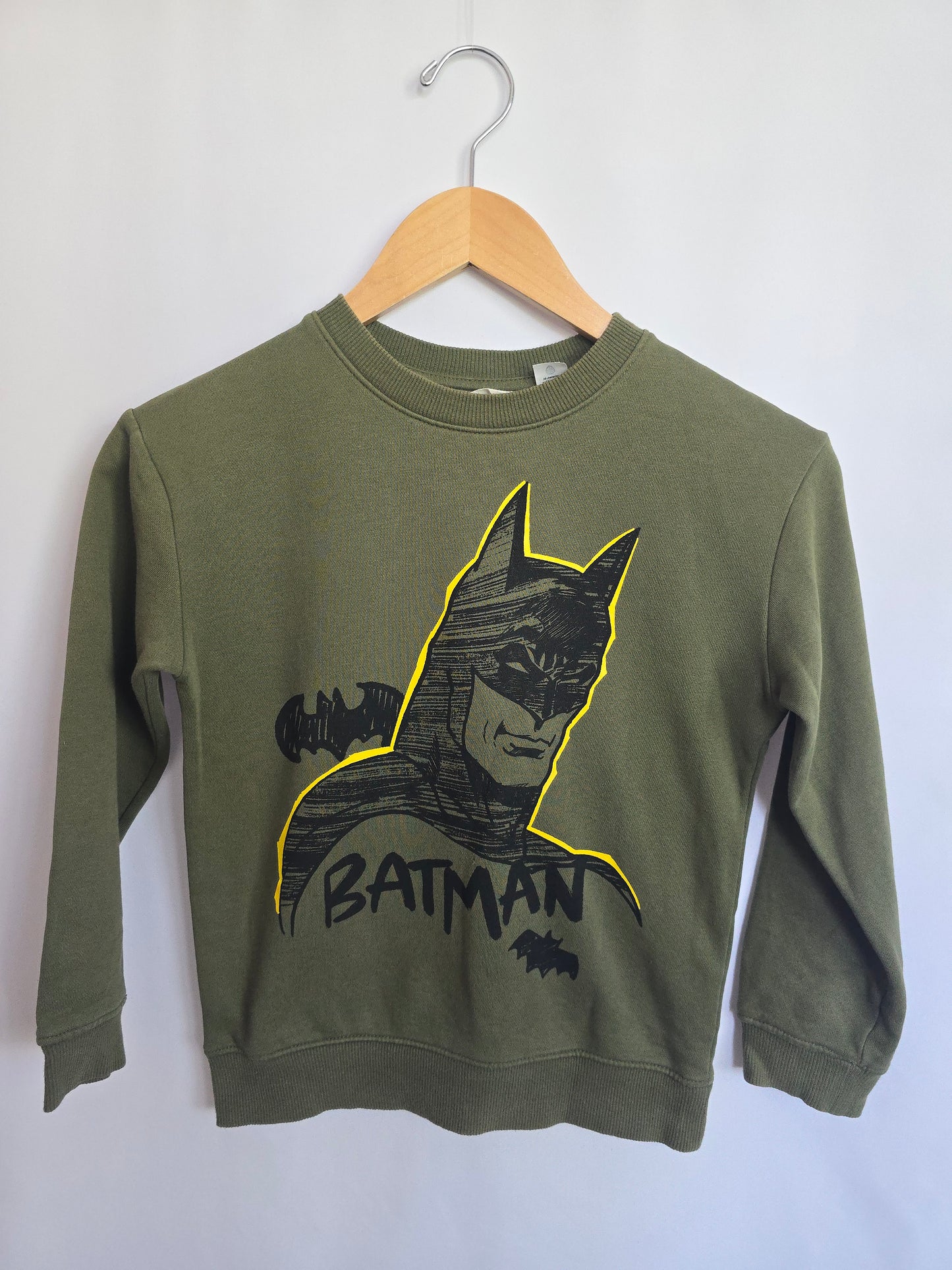 H&M Olive Batman Crewneck • 6-8 years