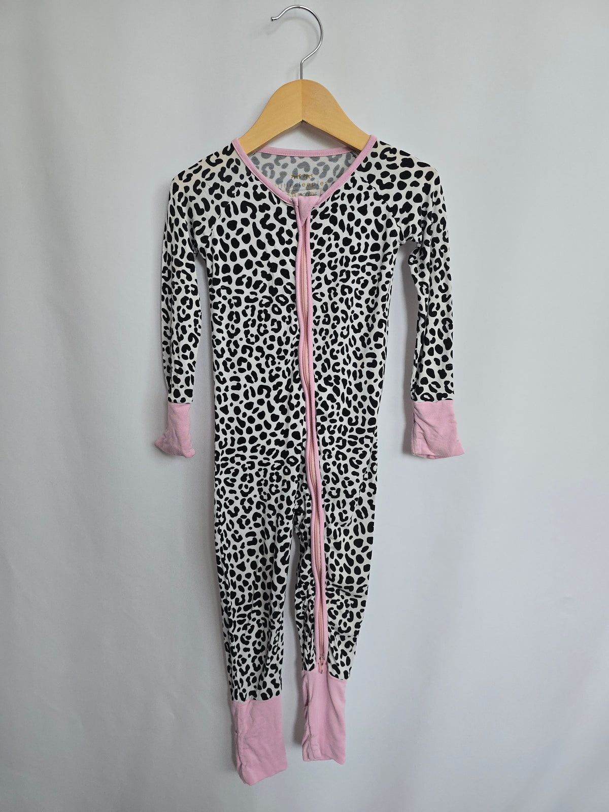 Little Sleepies Snow Leopard Zip Romper • 12-18 months