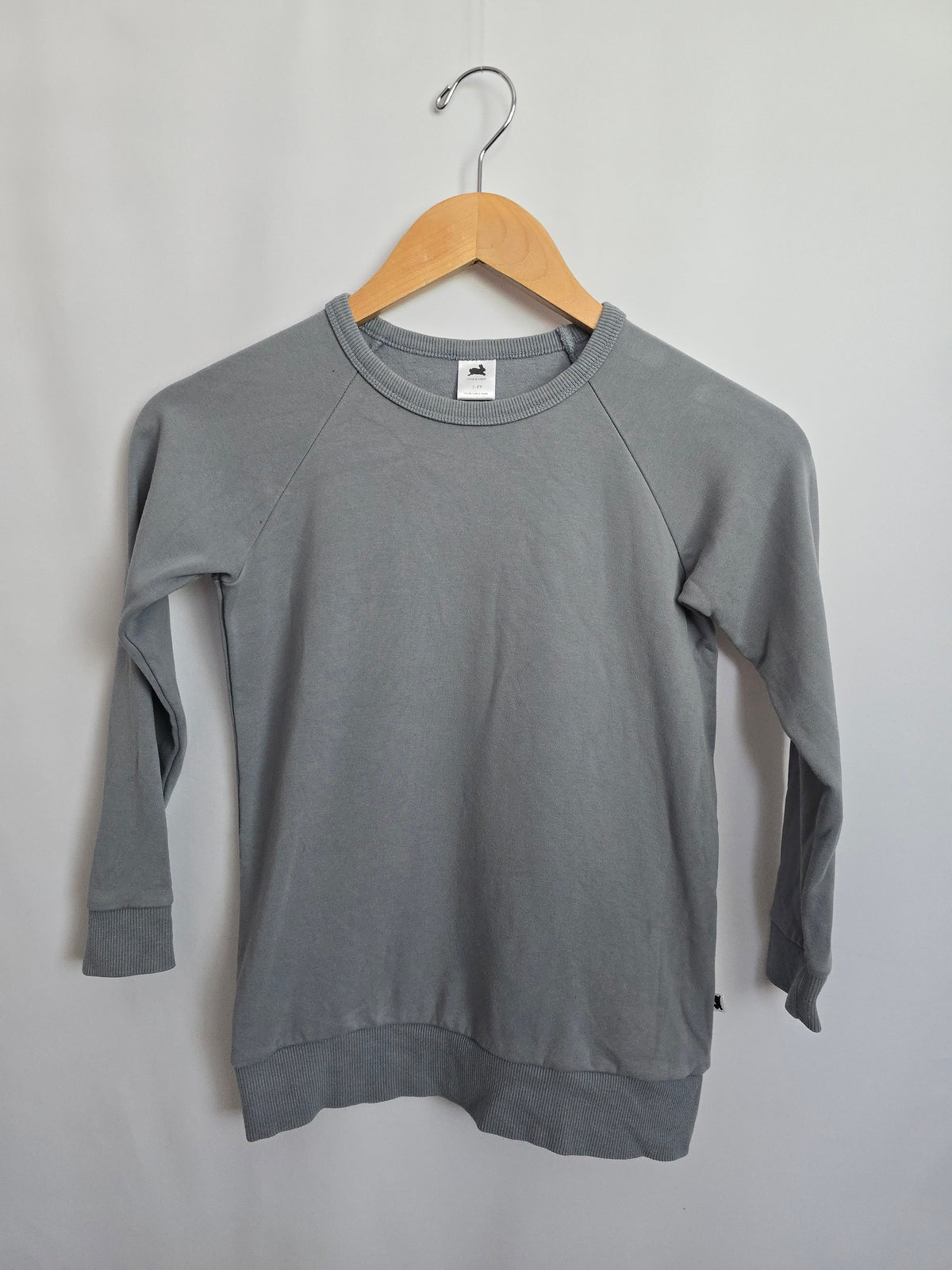 Little & Lively Slate Blue Fleece Crewneck • 7-8 years