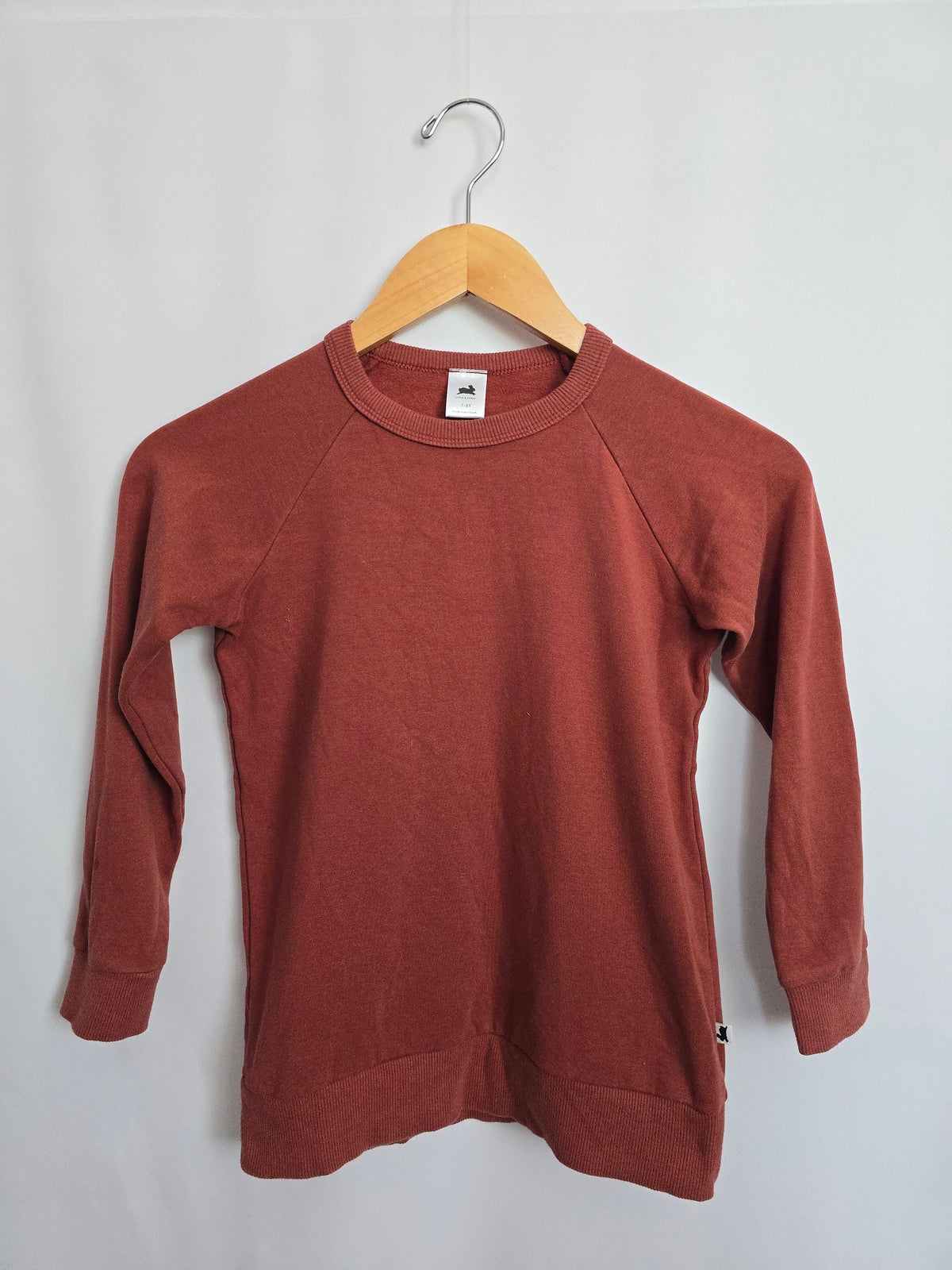 Little & Lively Brick Fleece Crewneck • 7-8 years