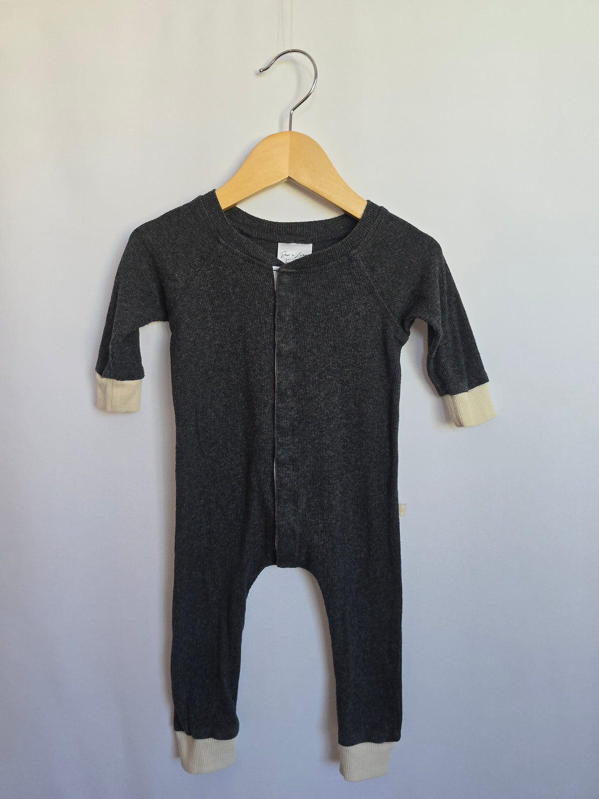 Jax & Lennon Ribbed Charcoal Lounge Suit • 6-12 months