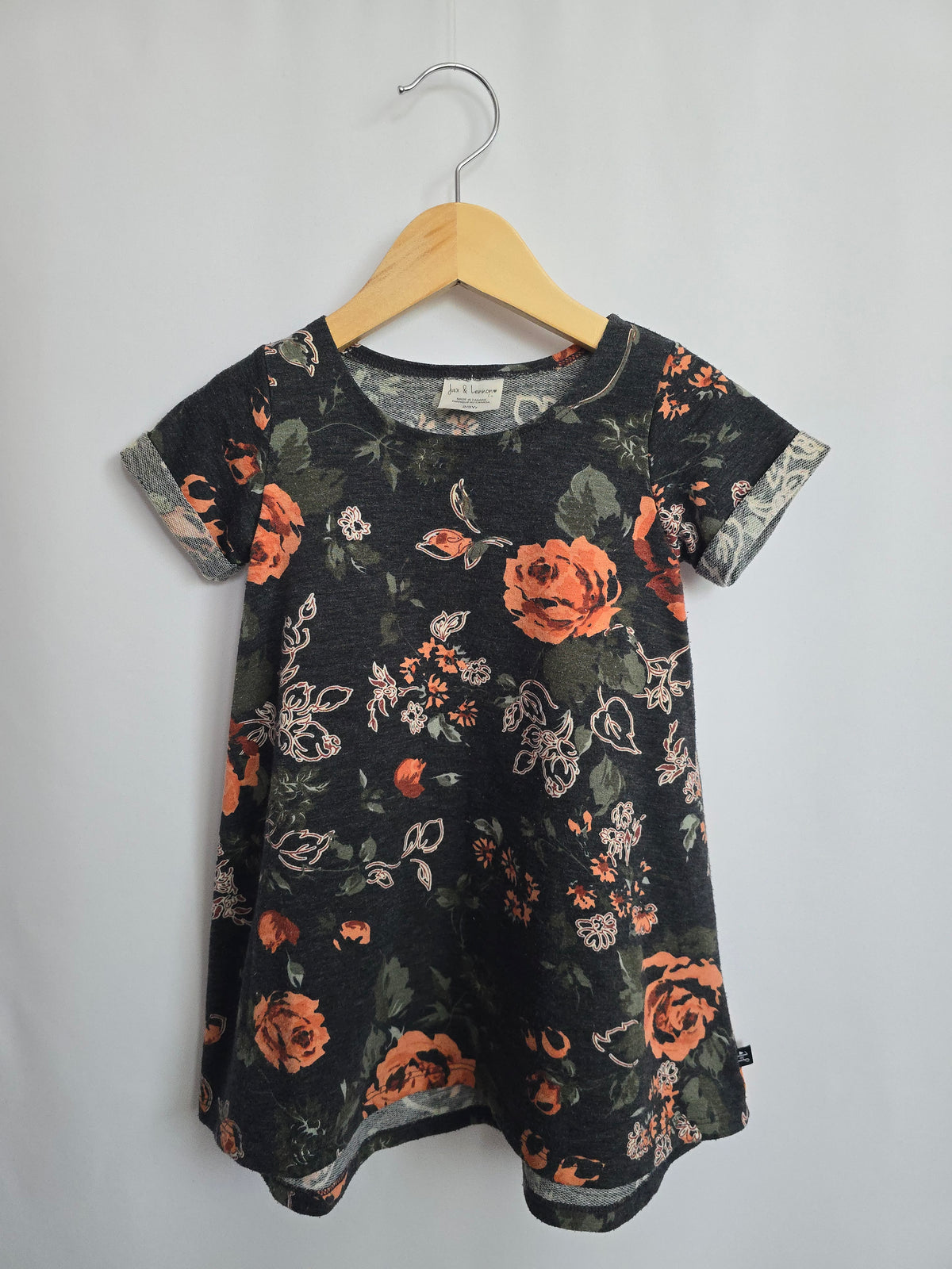 Jax & Lennon Black Vintage Floral Dress • 2-3 years
