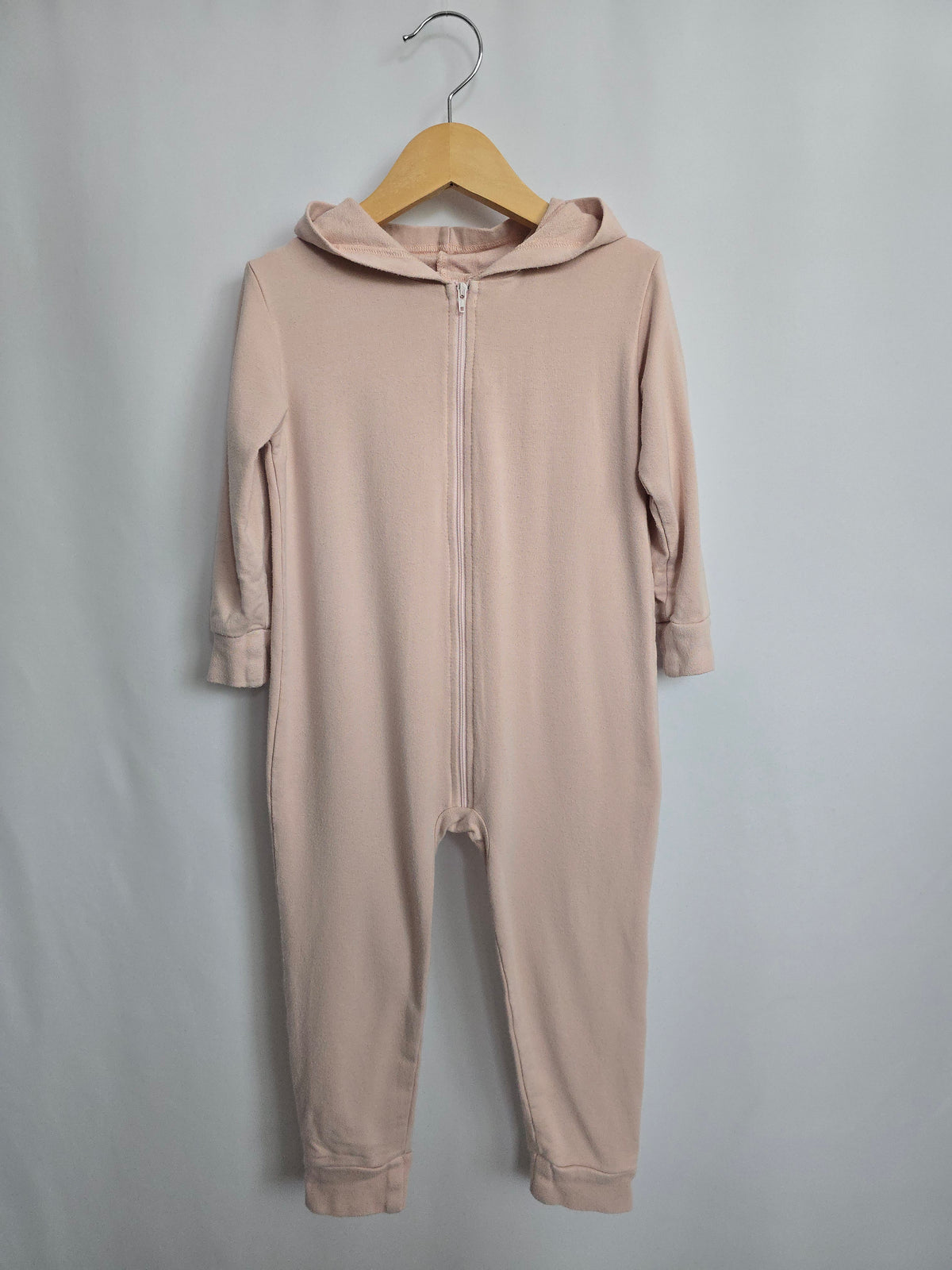 Tiny Button Apparel Pink Blush Hooded Romper • 2-3 years