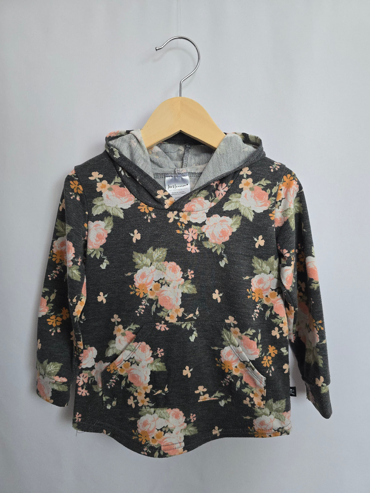 Jax & Lennon Vintage Floral Roses Hoodie • 2-3 years