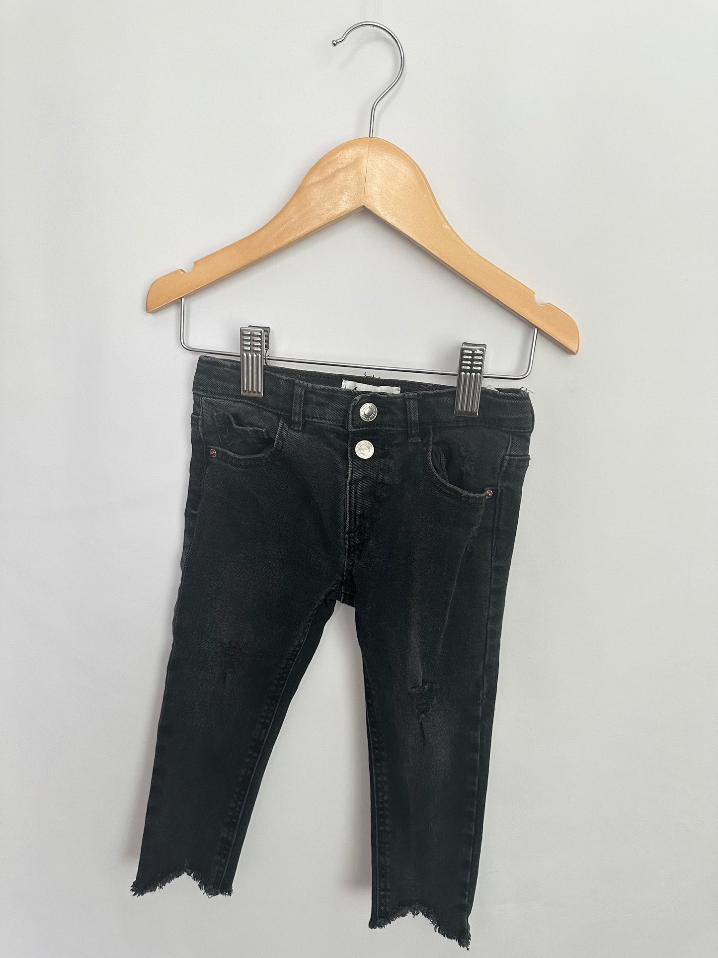 Zara Black Distressed Denim • 12-18 months
