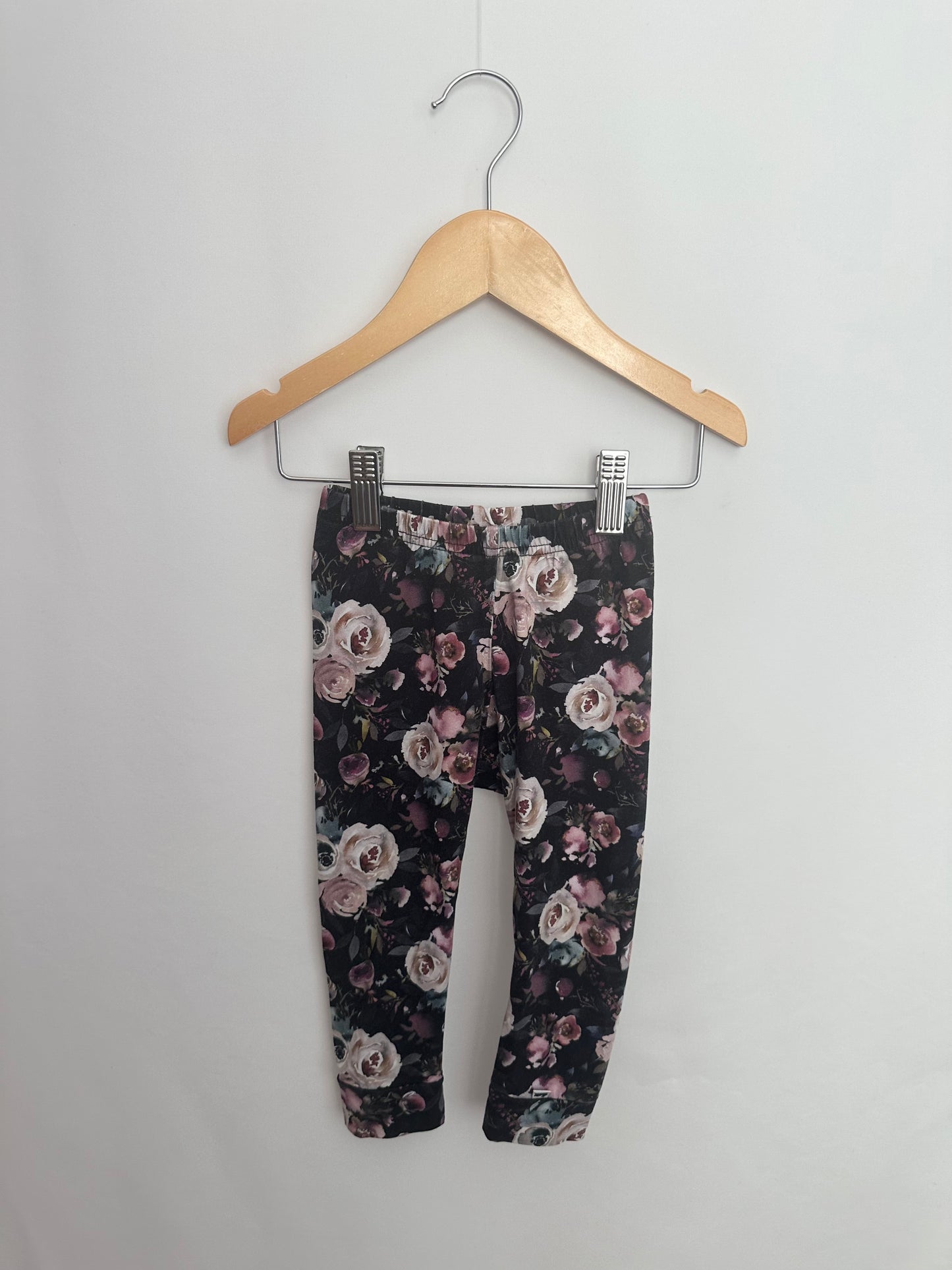 Little & Lively Watercolor Floral Leggings •12-18 months