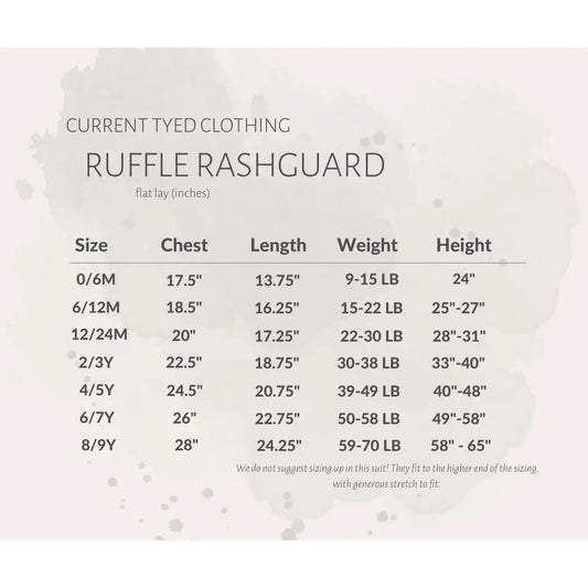 Current Tyed The "River" Ruffle Rashguard Suit • 0-6 months