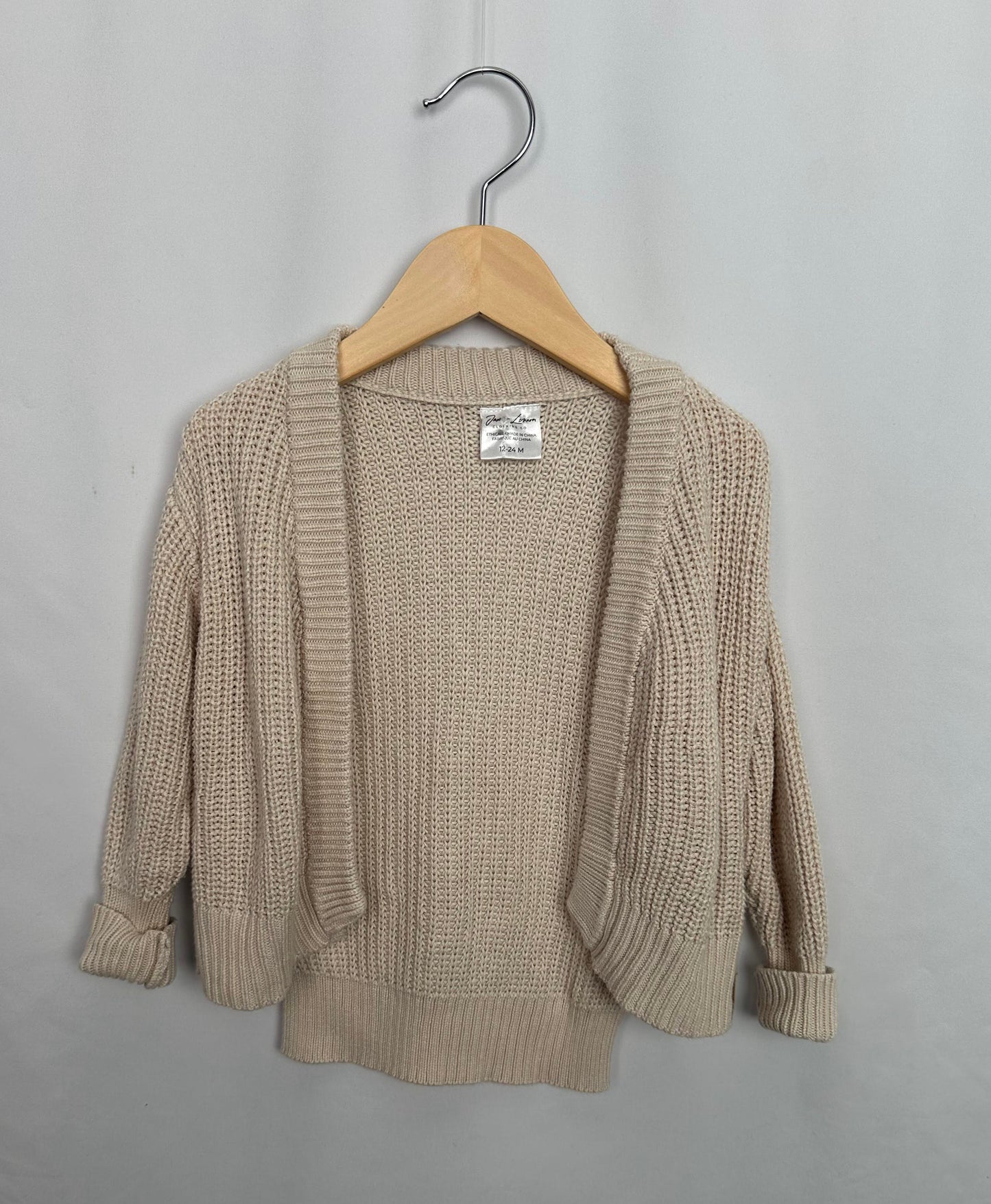 Jax & Lennon Cream Knit Cardigan • 12-24 months
