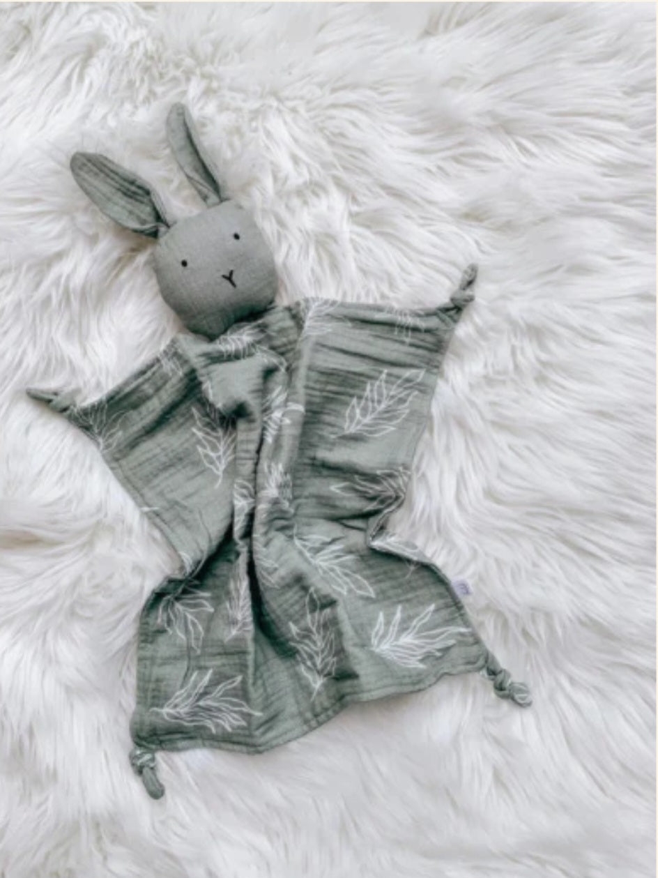 Holde Keepsake Cotton Bunny Lovey - Sage