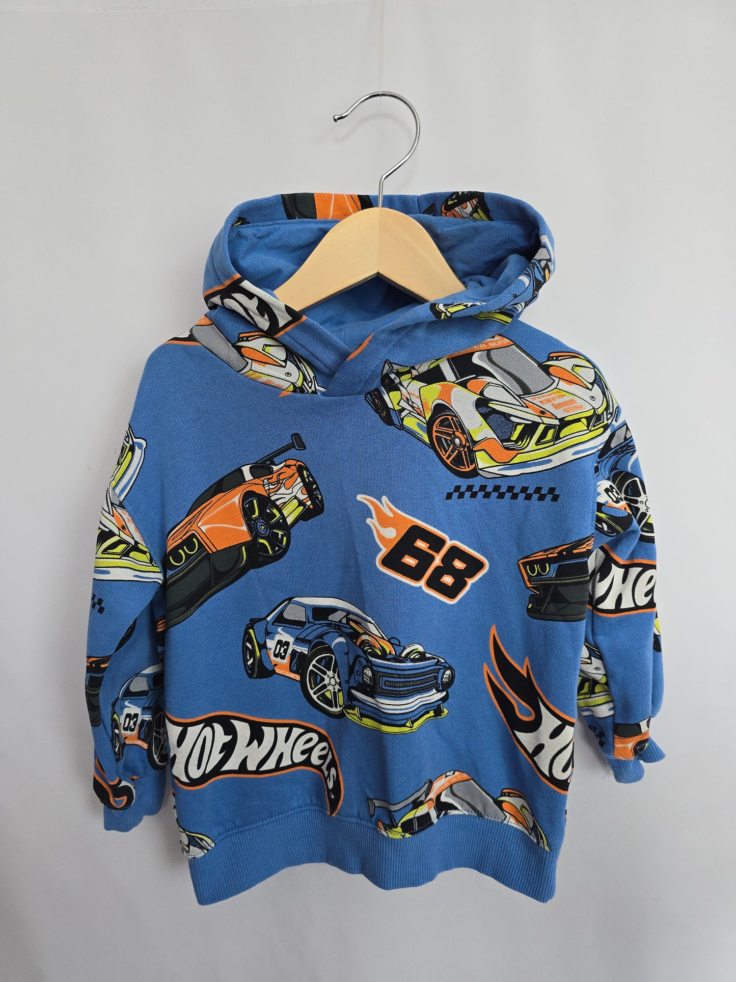 H&M Blue Hot Wheels Hoodie • 2-4 years
