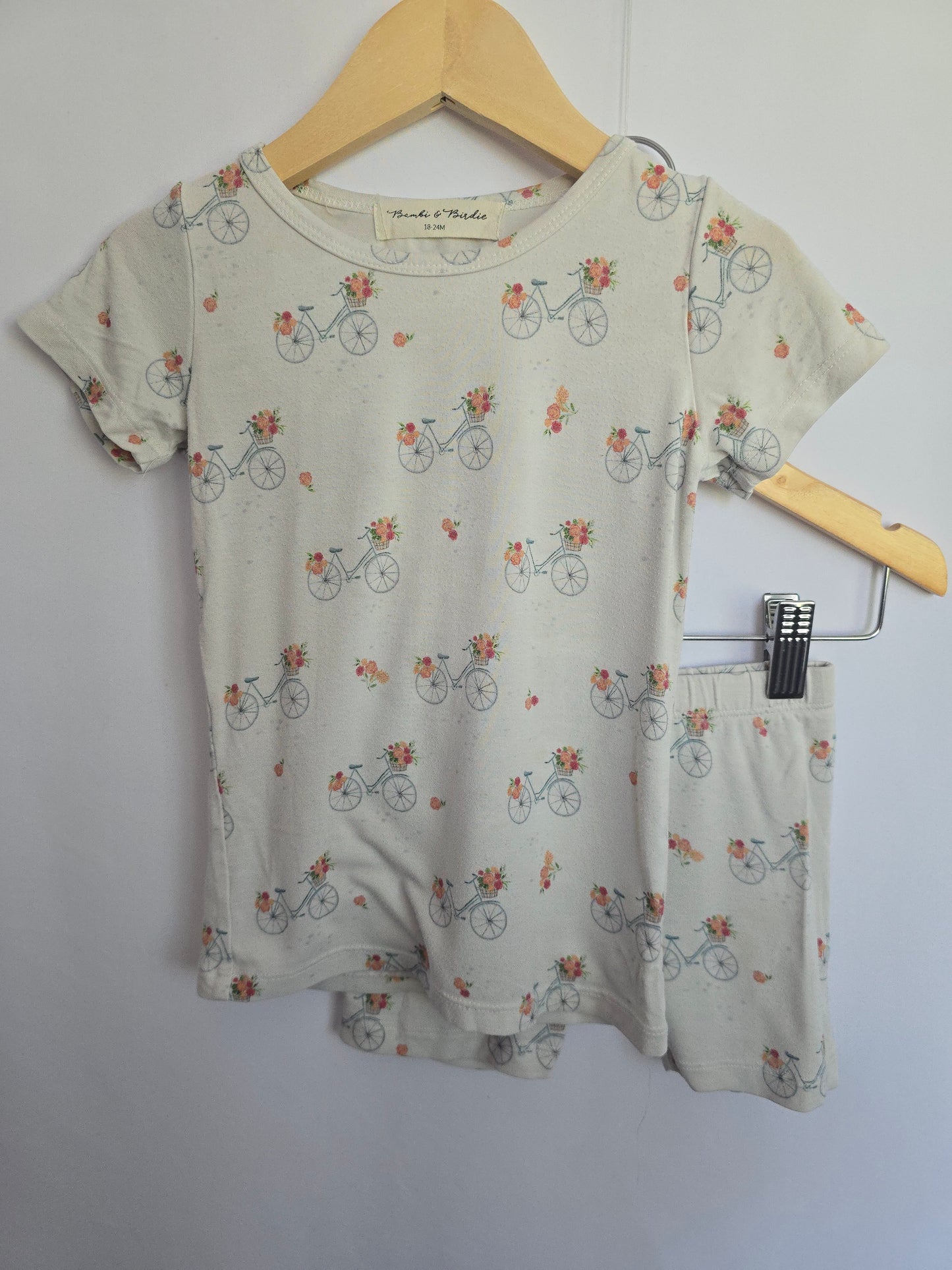 PLAY Bambi & Birdie Floral Bicycle Short Pajama Set • 18-24 months