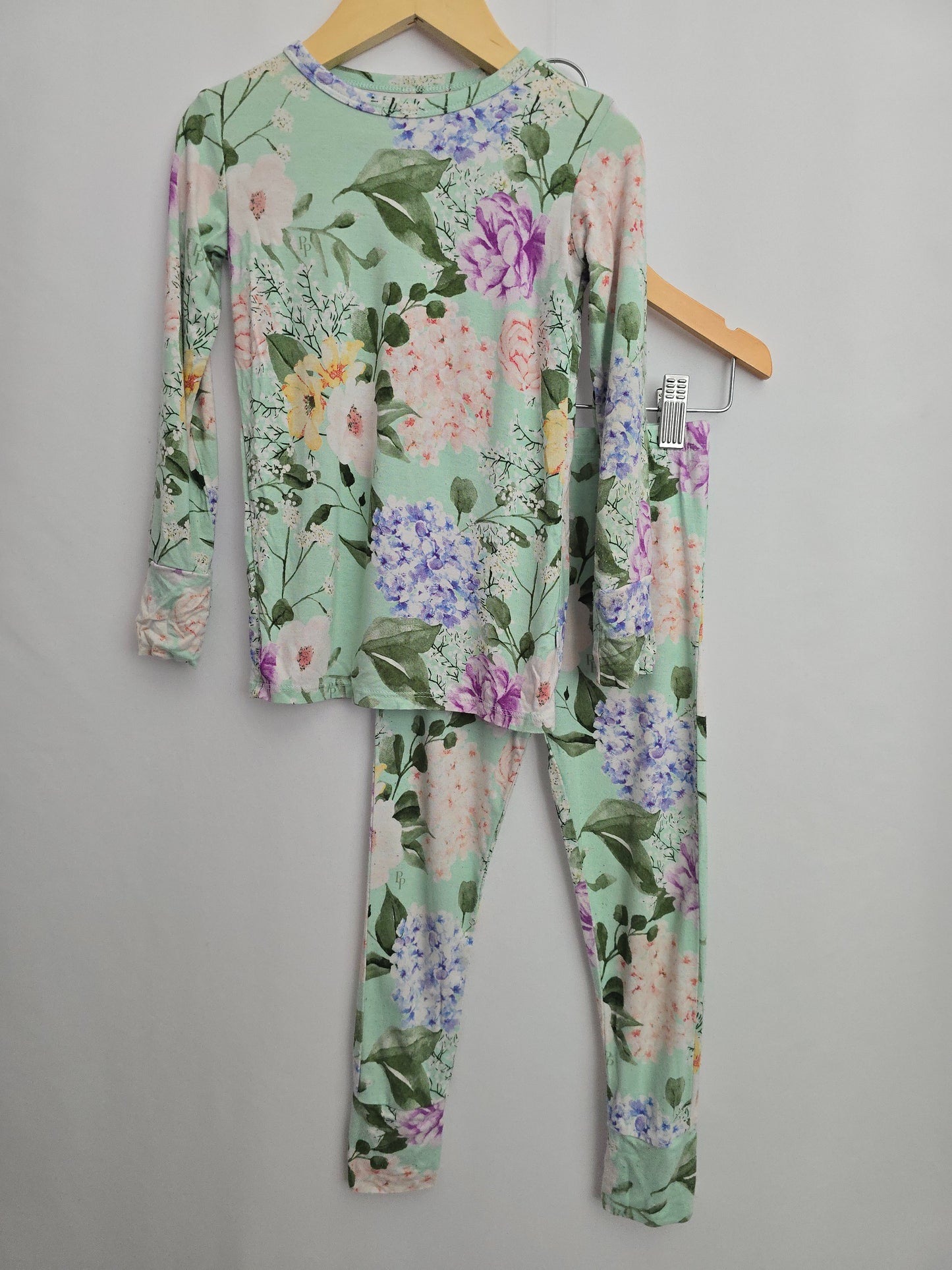 Posh Peanut Mint Hydranga Floral Pajama Set • 4 years