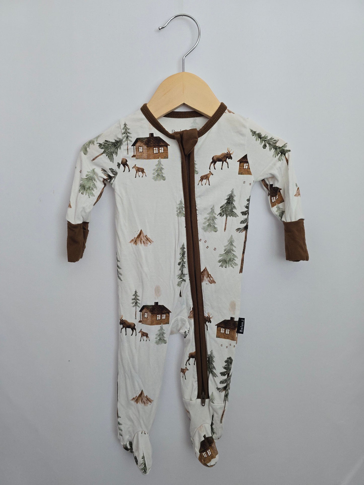Belan J Into The Forest Zip Footie • 0-3 months