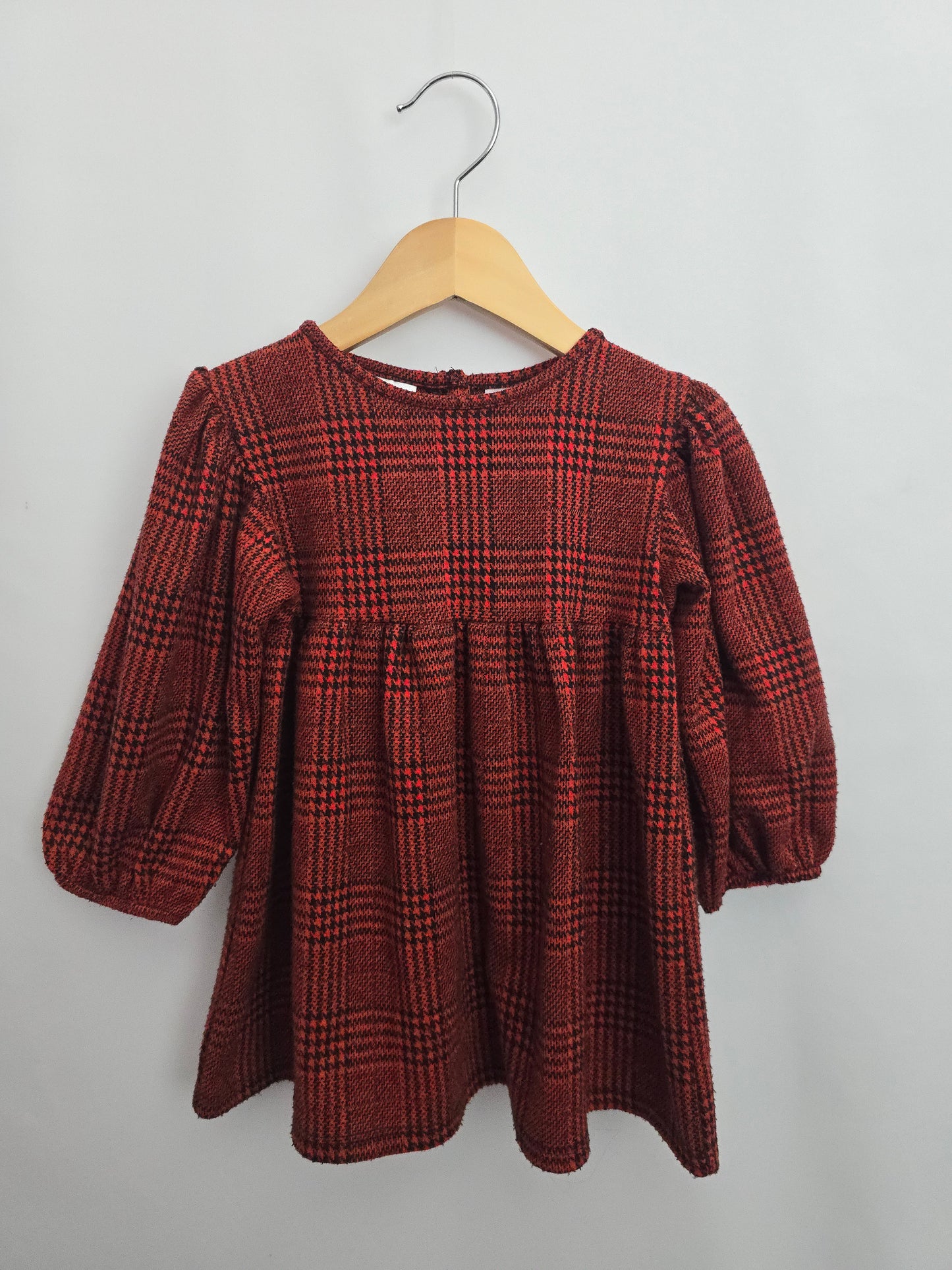 Zara Red Plaid Sweater Dress • 2-3 years