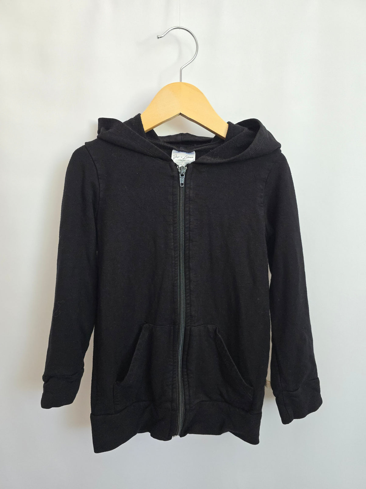 Jax & Lennon Terry Black Zip Hoodie • 3-4 years