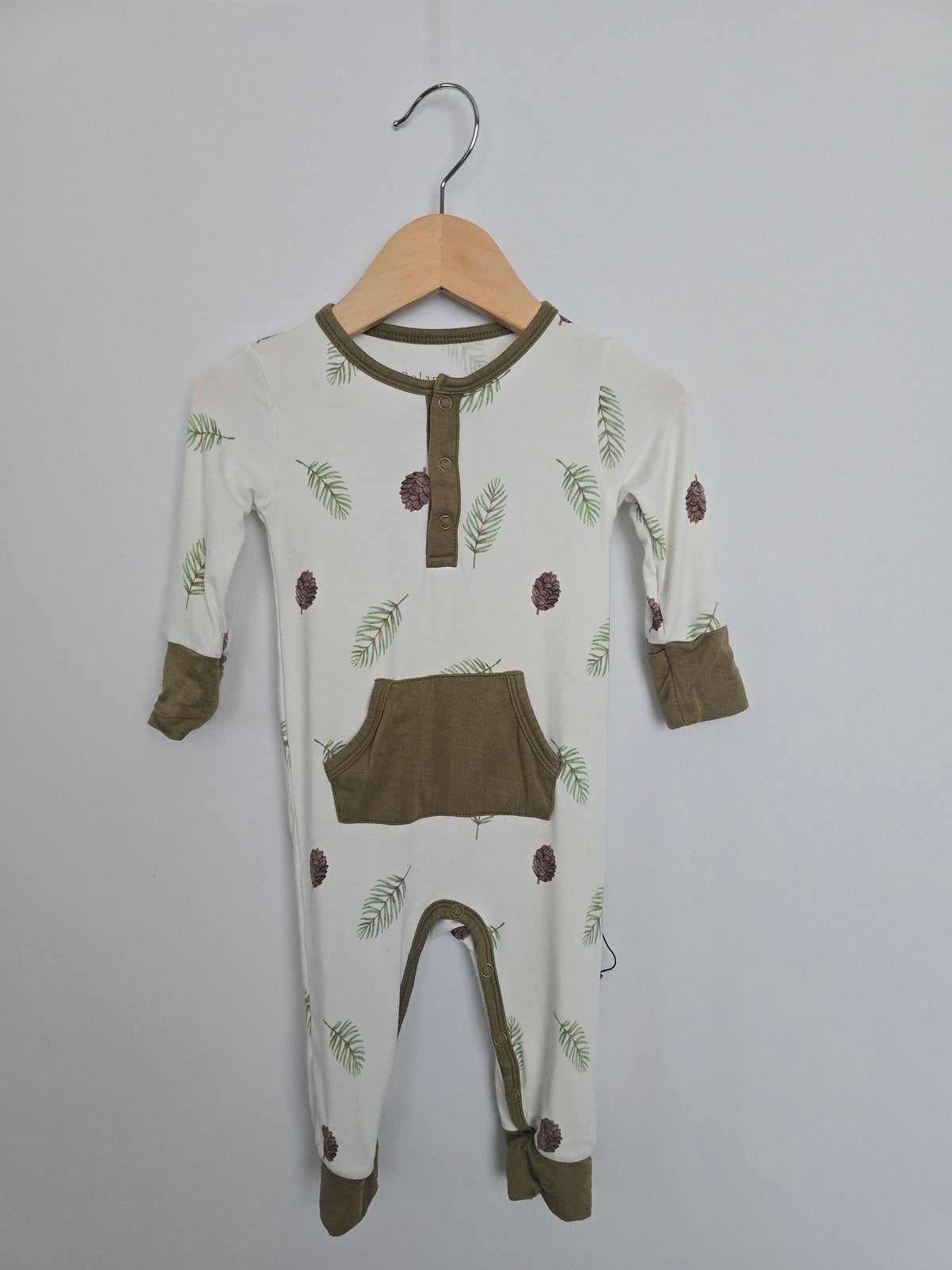 Belan J Bamboo Pinecones Snap Romper • 6-12 months