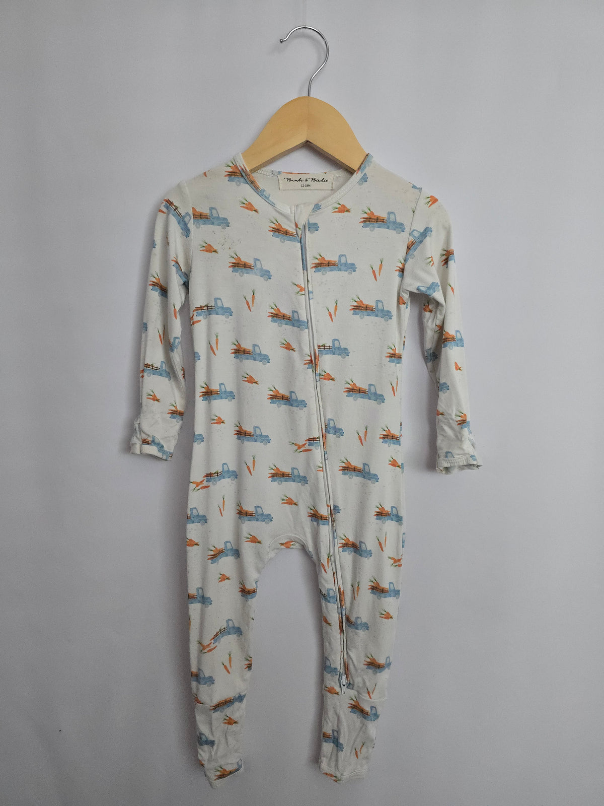 PLAY Bambi & Birdie Trucks Zip Romper • 12-18 months