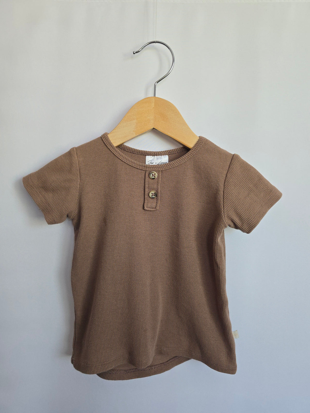 PLAY Jax & Lennon Mocha Ribbed Tee • 18-24 months
