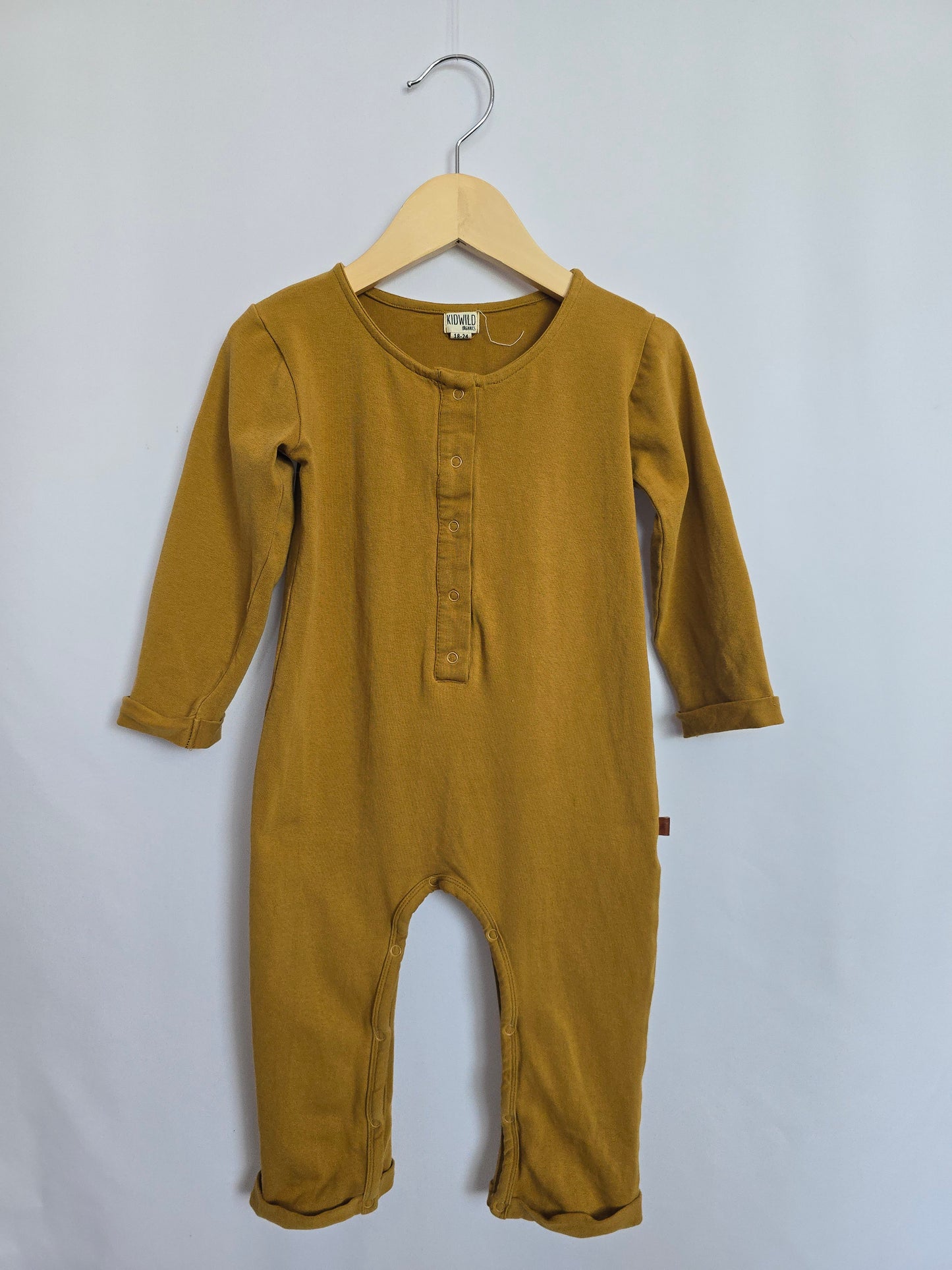 KidWild Organics Honey Snap Romper • 18-24 months