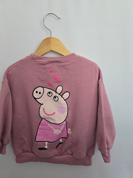 Zara Peppa Pig Blush Crewneck • 4 years