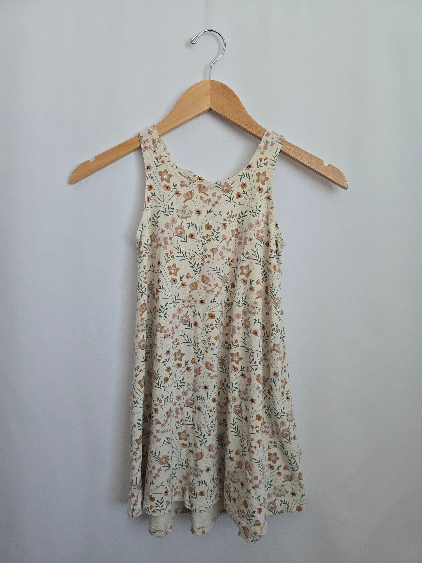 Jax & Lennon Spring Floral Crossback Tank Dress • Youth Small 6-7 years