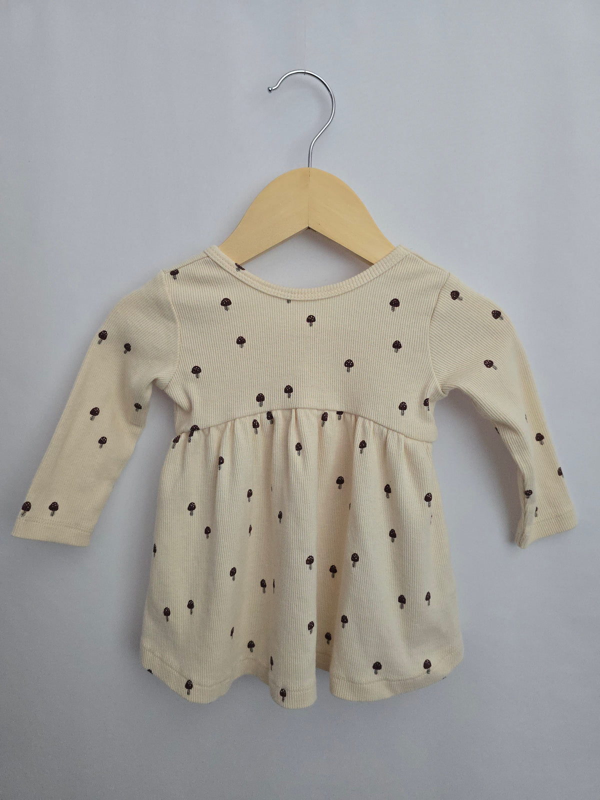 Quincy Mae Mushroom Ribbed Twirl Dress & Bloomers • 3-6 months