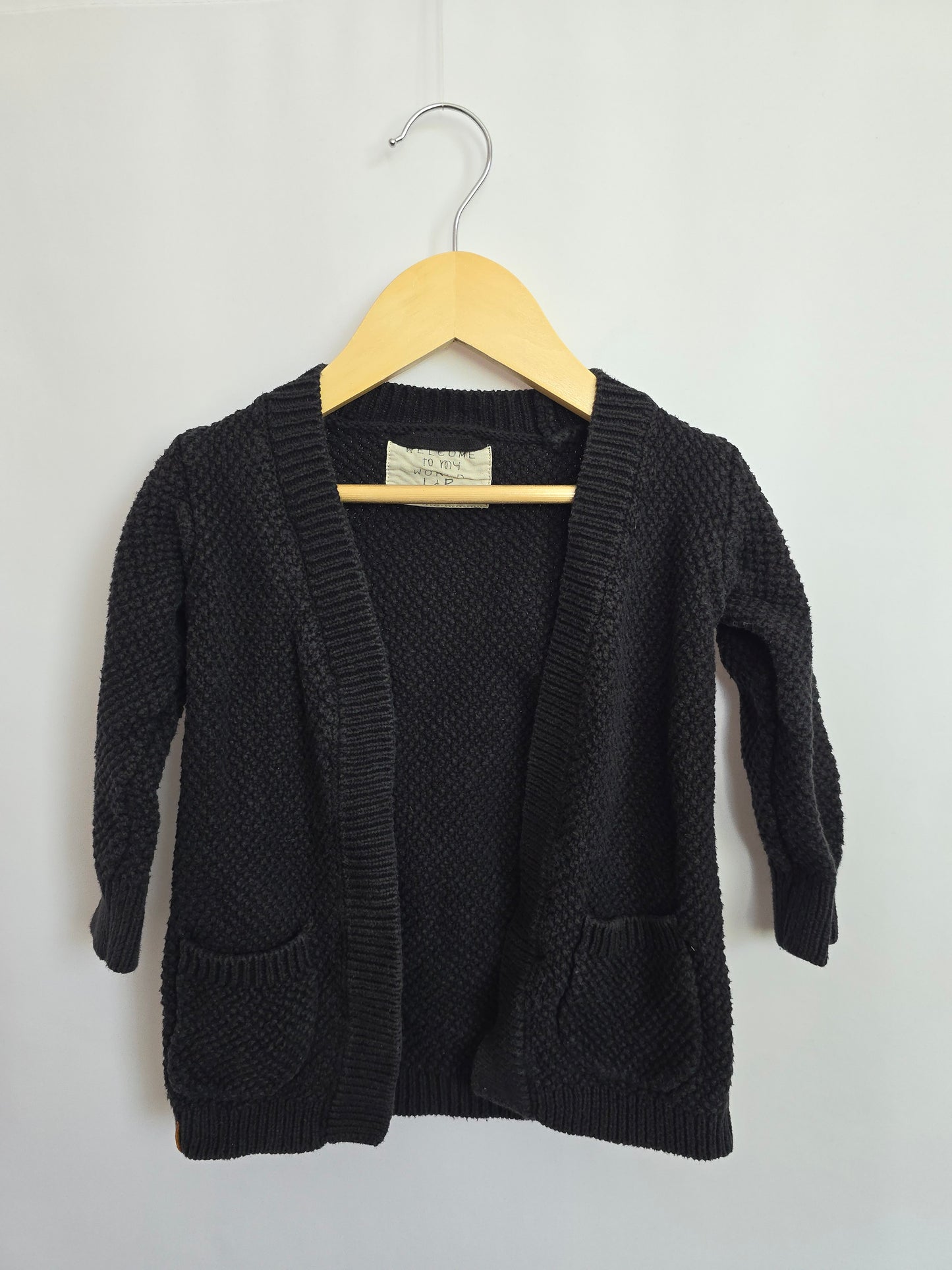 PLAY L&P Knit Cardigan Black • 12-18 months