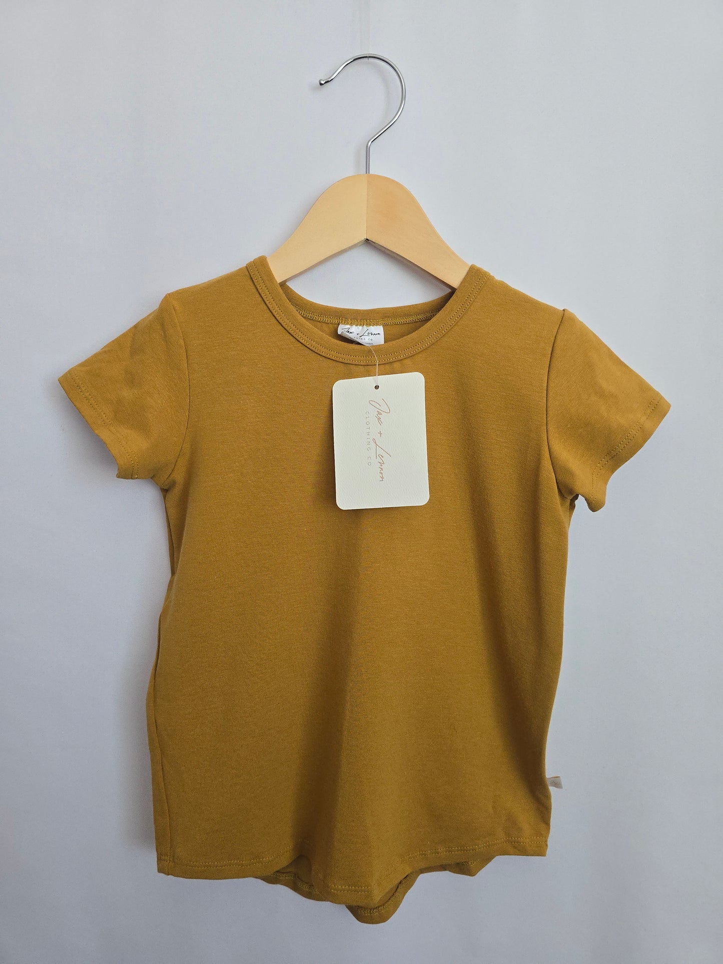 NEW Jax & Lennon Mustard Basic Tee • 3-4 years