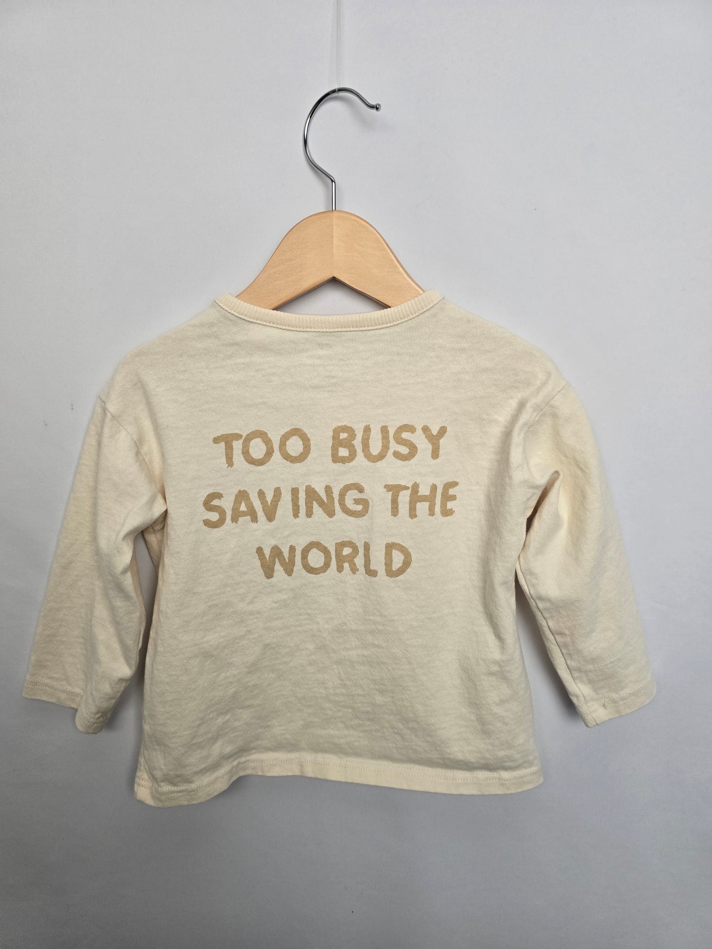 H&M Cream Spiderman Long Sleeve Shirt • 1-2 years