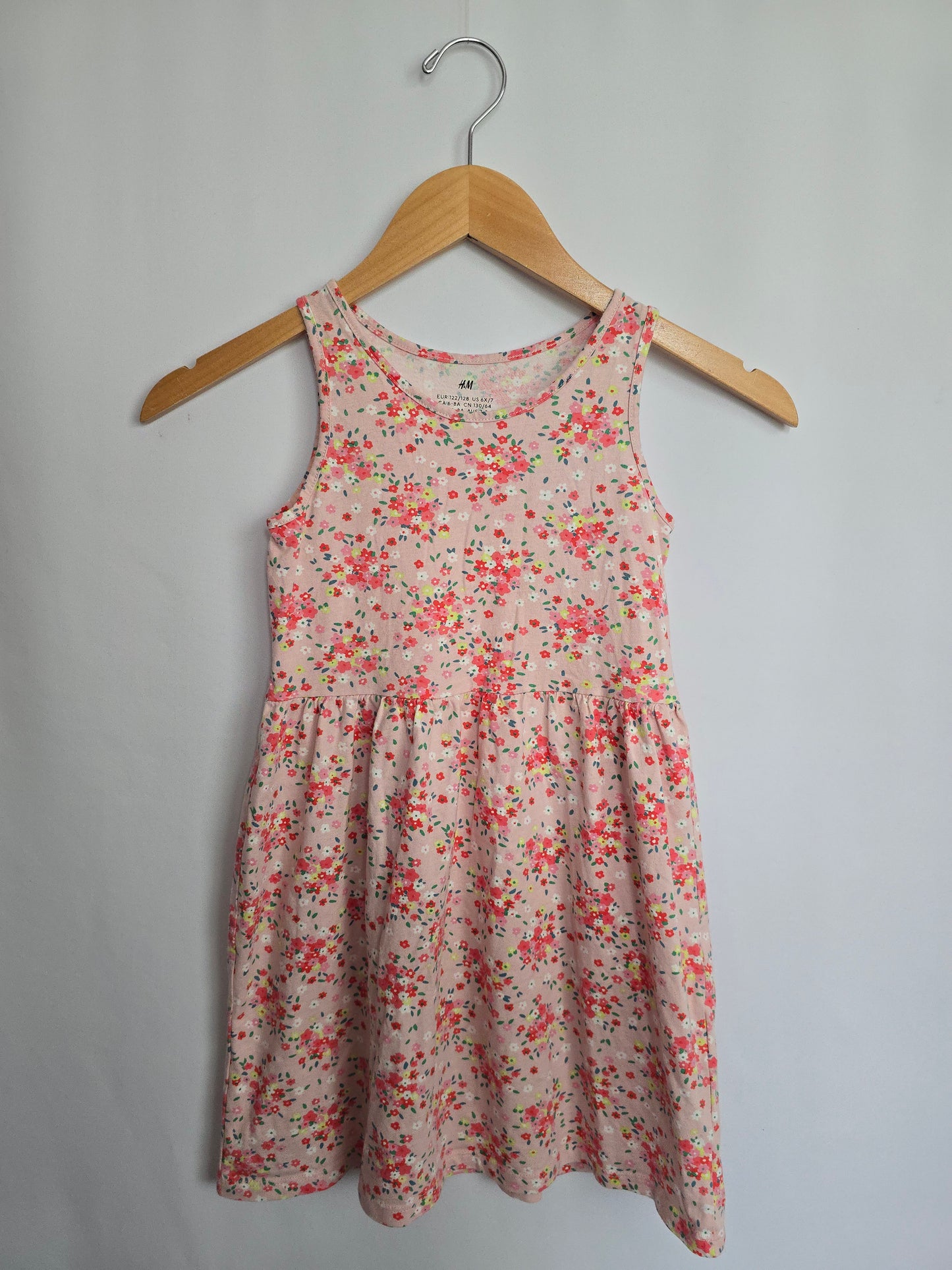 H&M Pink Mini Floral Tank Dress • 6-8 years