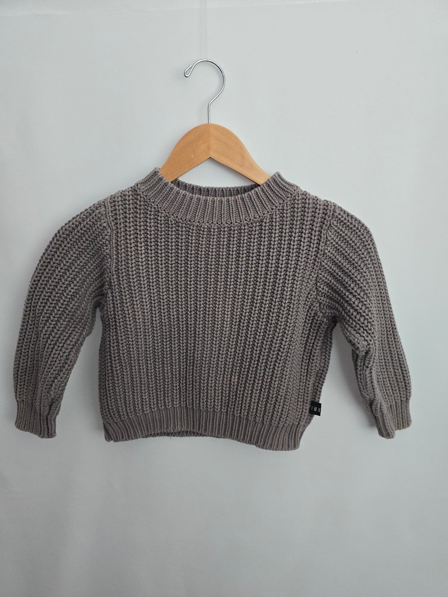Huxbaby Grey Chunky Knit Sweater • 5 years