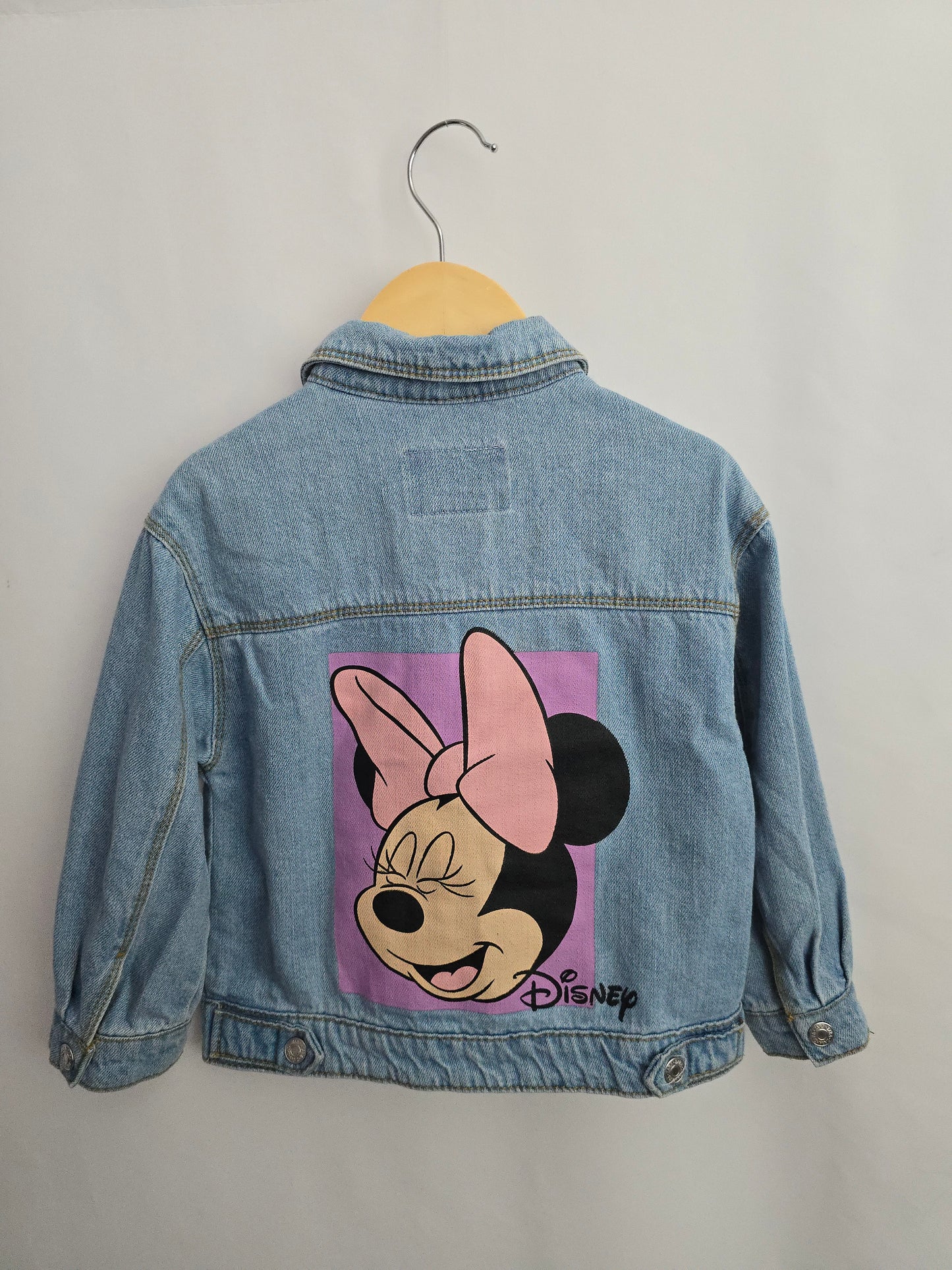 Zara Light Wash Minnie Denim Jacket • 3-4 years