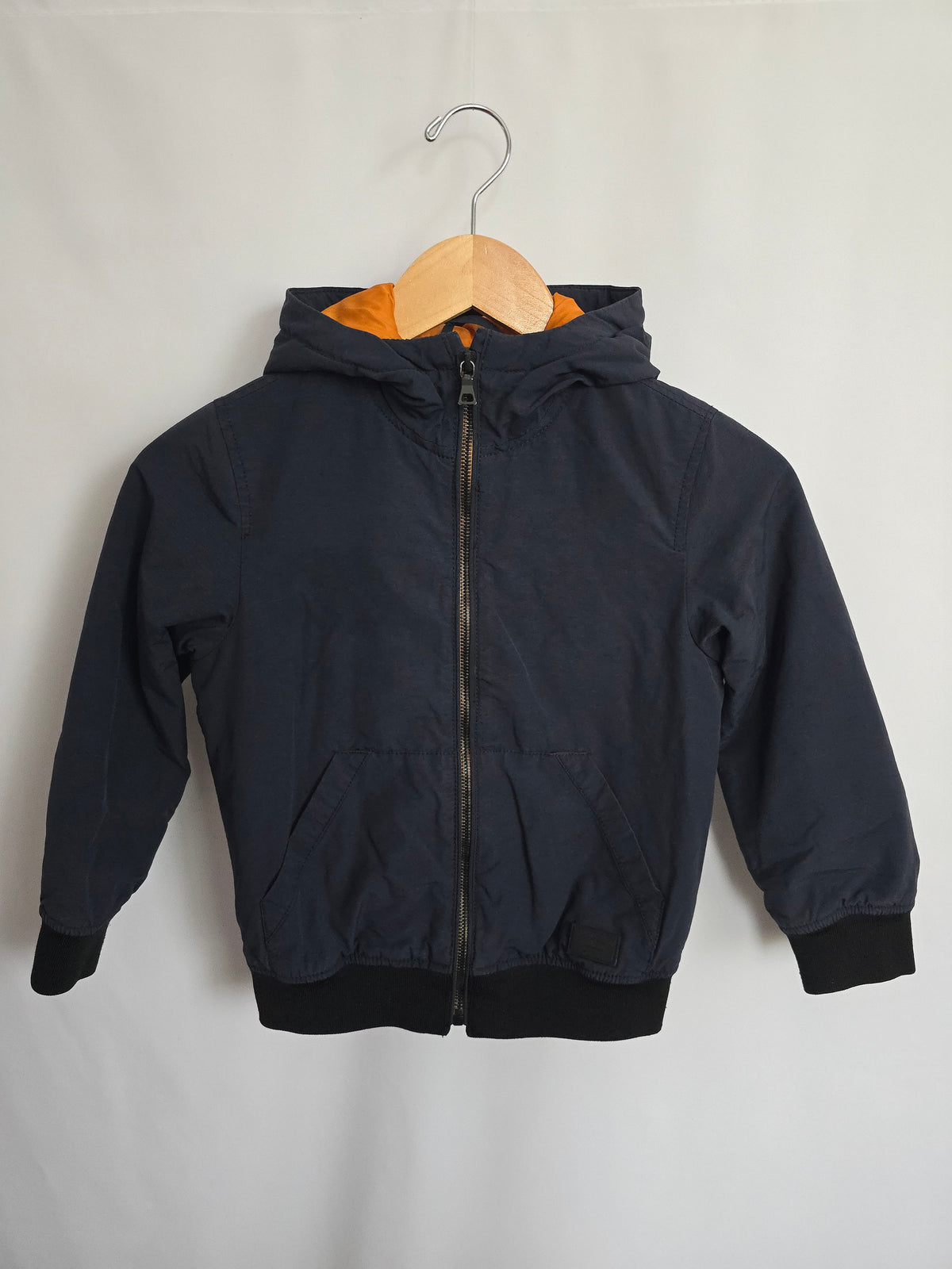 Zara Navy Hooded Coat • 7 years