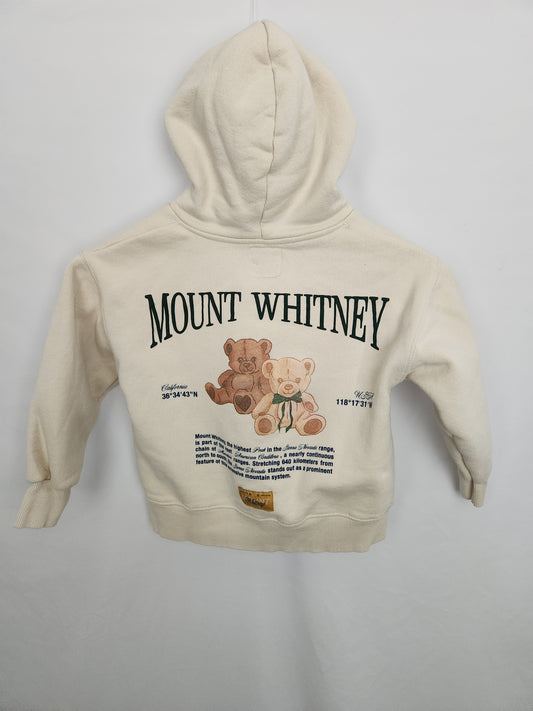 Zara Tan Friendly Bear Club Hoodie • 6-7 years