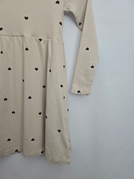 PLAY H&M Ribbed Hearts Dress • 6-8 years