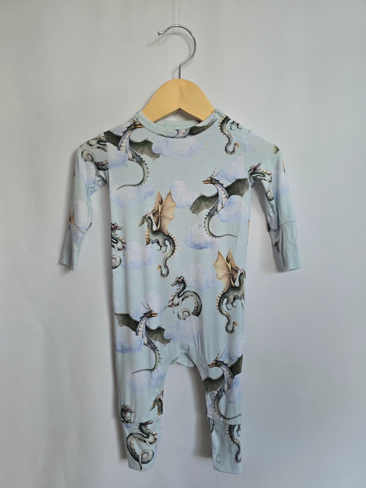 Posh Peanut Dragon Snap Romper • 0-3 months