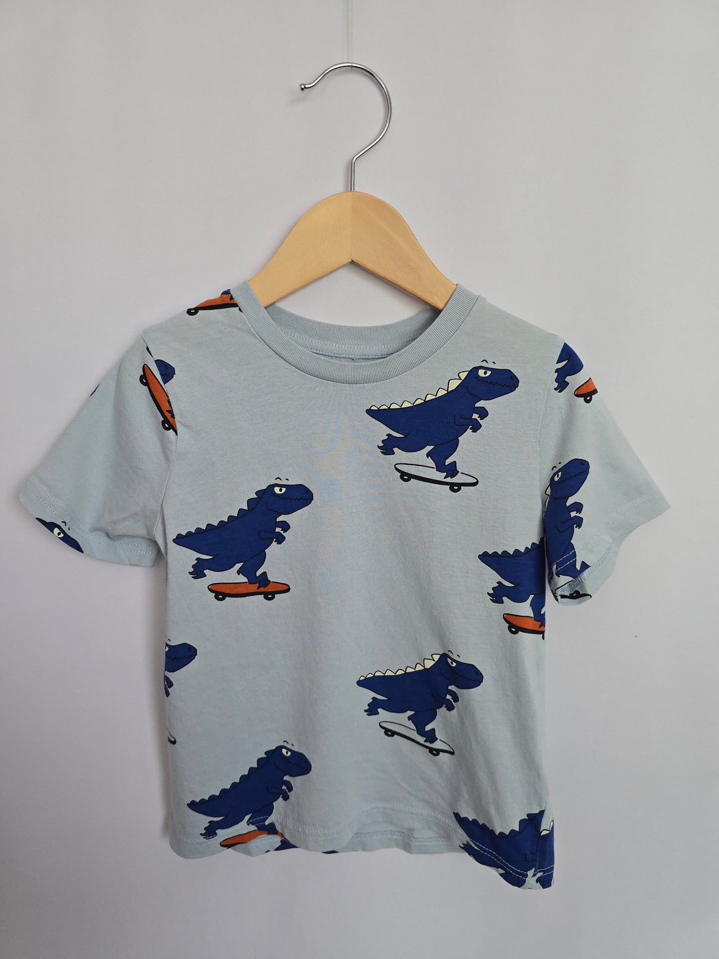 H&M Blue Dinosaur Tee • 2-4 years
