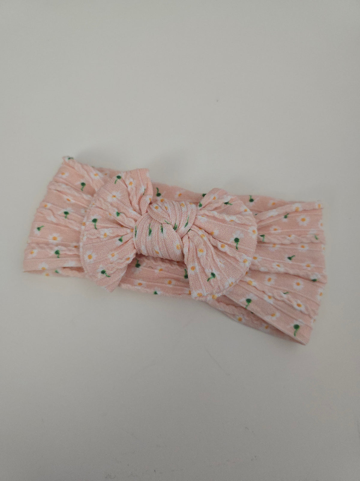 Knot Headband Peach Daisy • 0-12 months