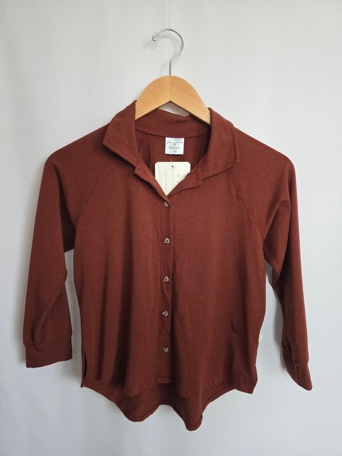 NEW Jax & Lennon Cranberry Button Up Shirt • Youth Small 6-7 years